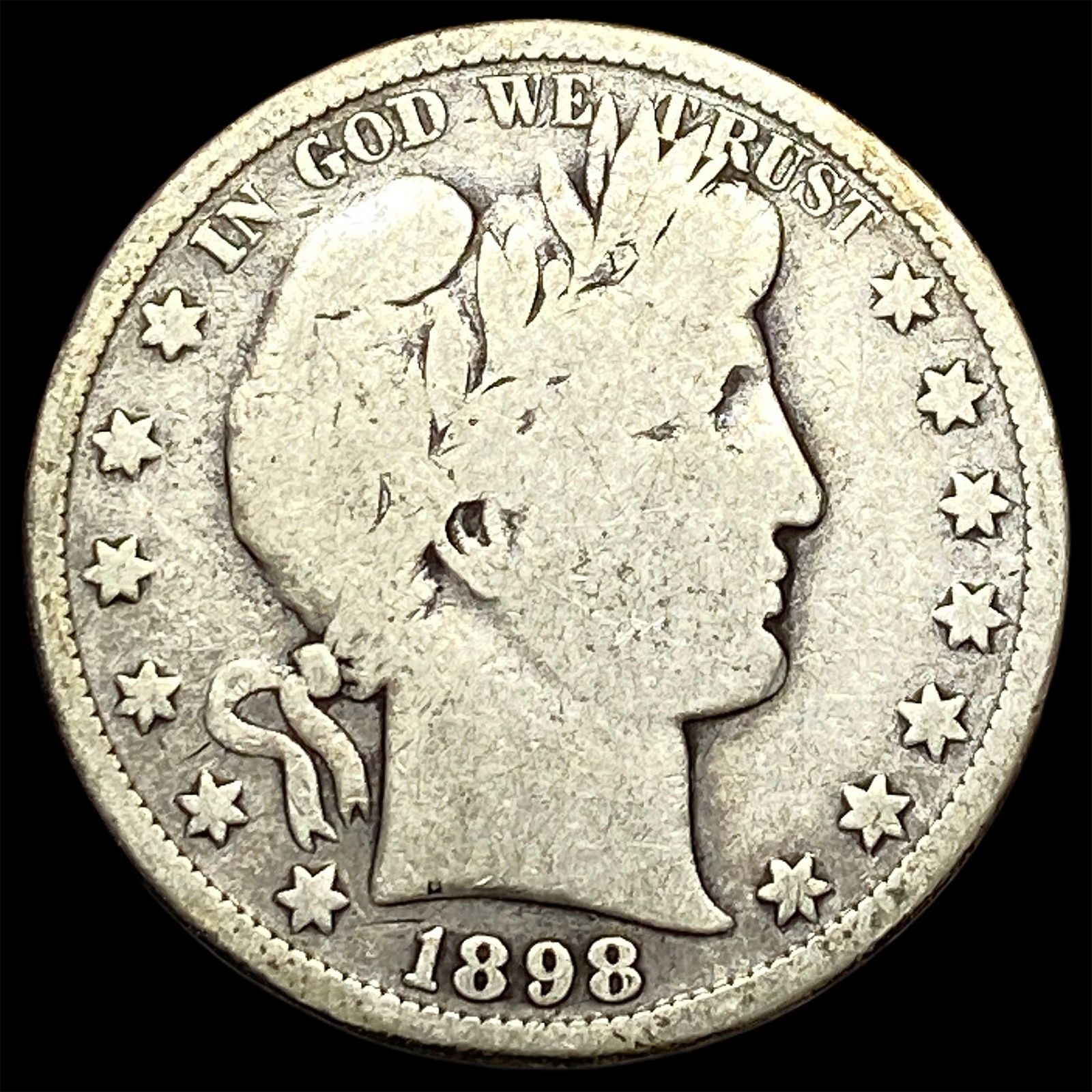 1898-S Silver Barber Half Dollar NEARLY UNCIRCULATED (1 of 2)