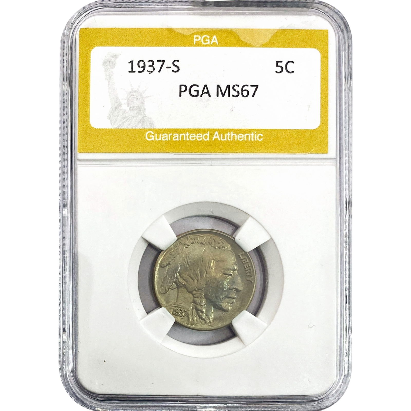 1937-S Buffalo Nickel PGA MS67: 1937-S Buffalo Nickel PGA MS67
