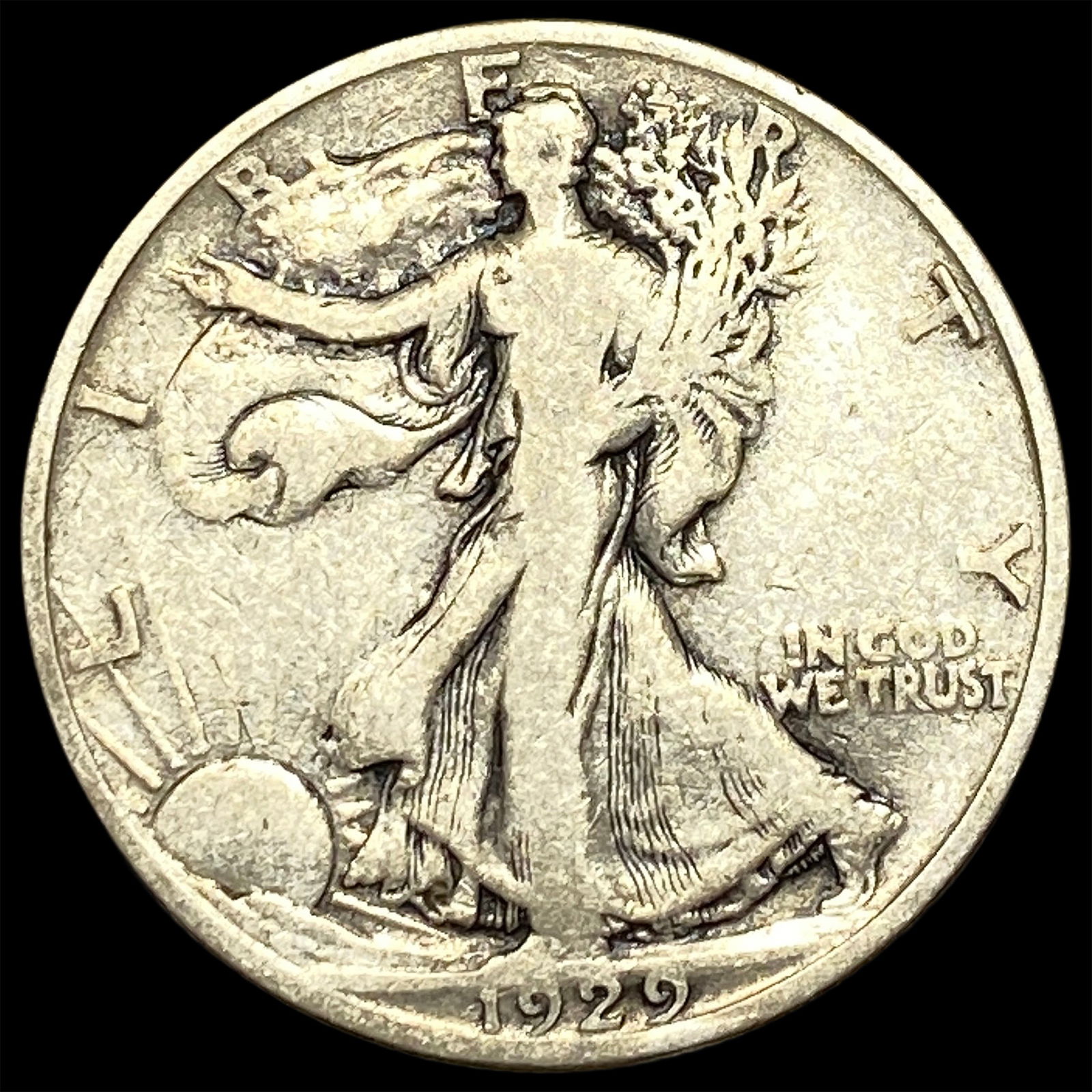 1929-S Silver Walking Liberty Half Dollar NICELY CIRCULATED: 1929-S Silver Walking Liberty Half Dollar NICELY CIRCULATED
