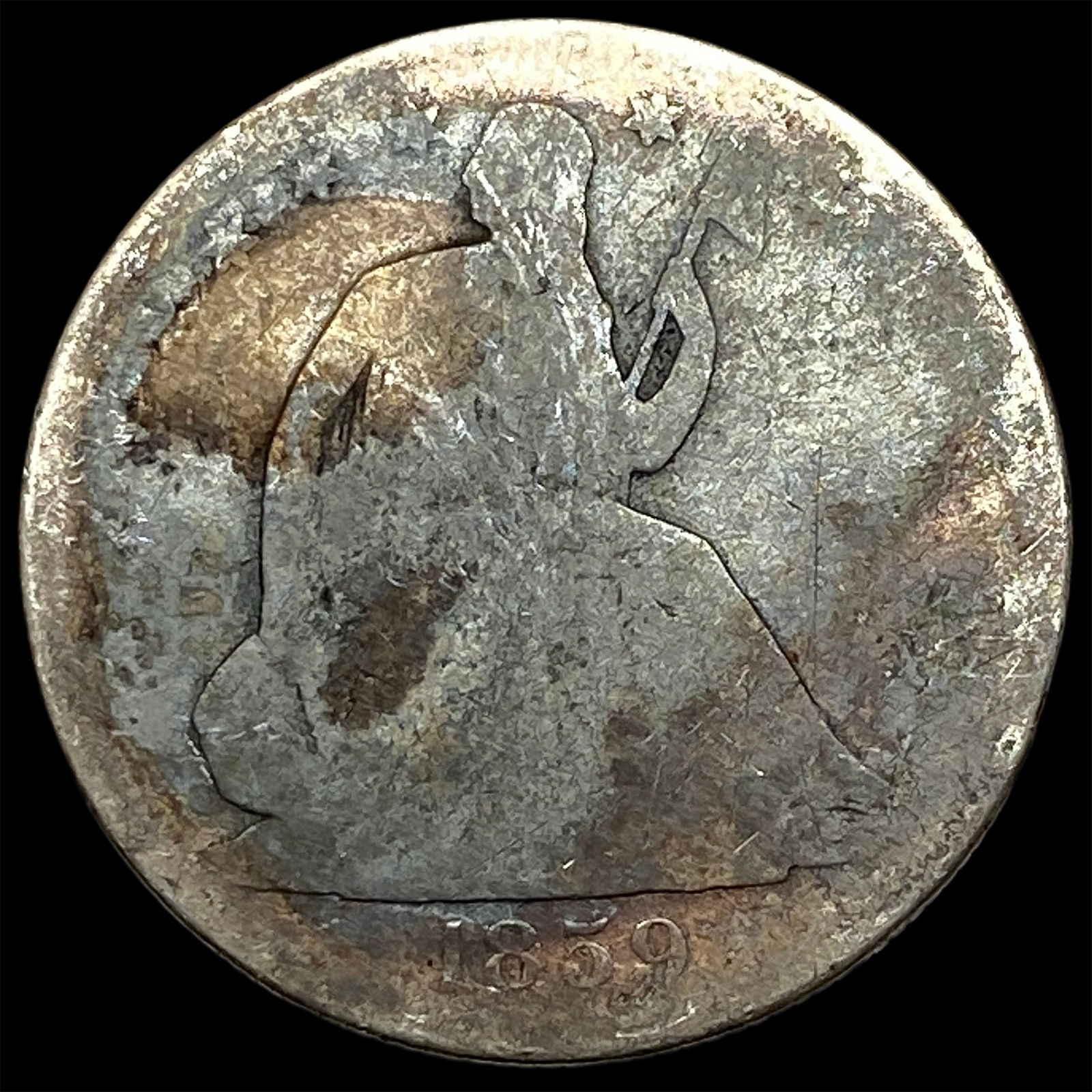 1859 Silver Seated Liberty Quarter HIGH GRADE (1 of 2)