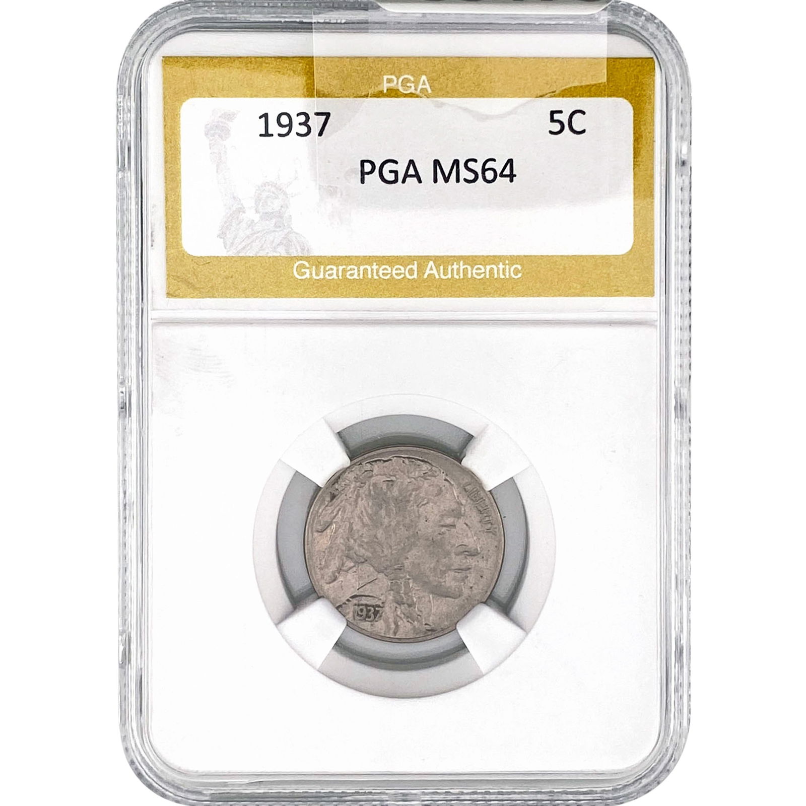 1937 Buffalo Nickel PGA MS64: 1937 Buffalo Nickel PGA MS64