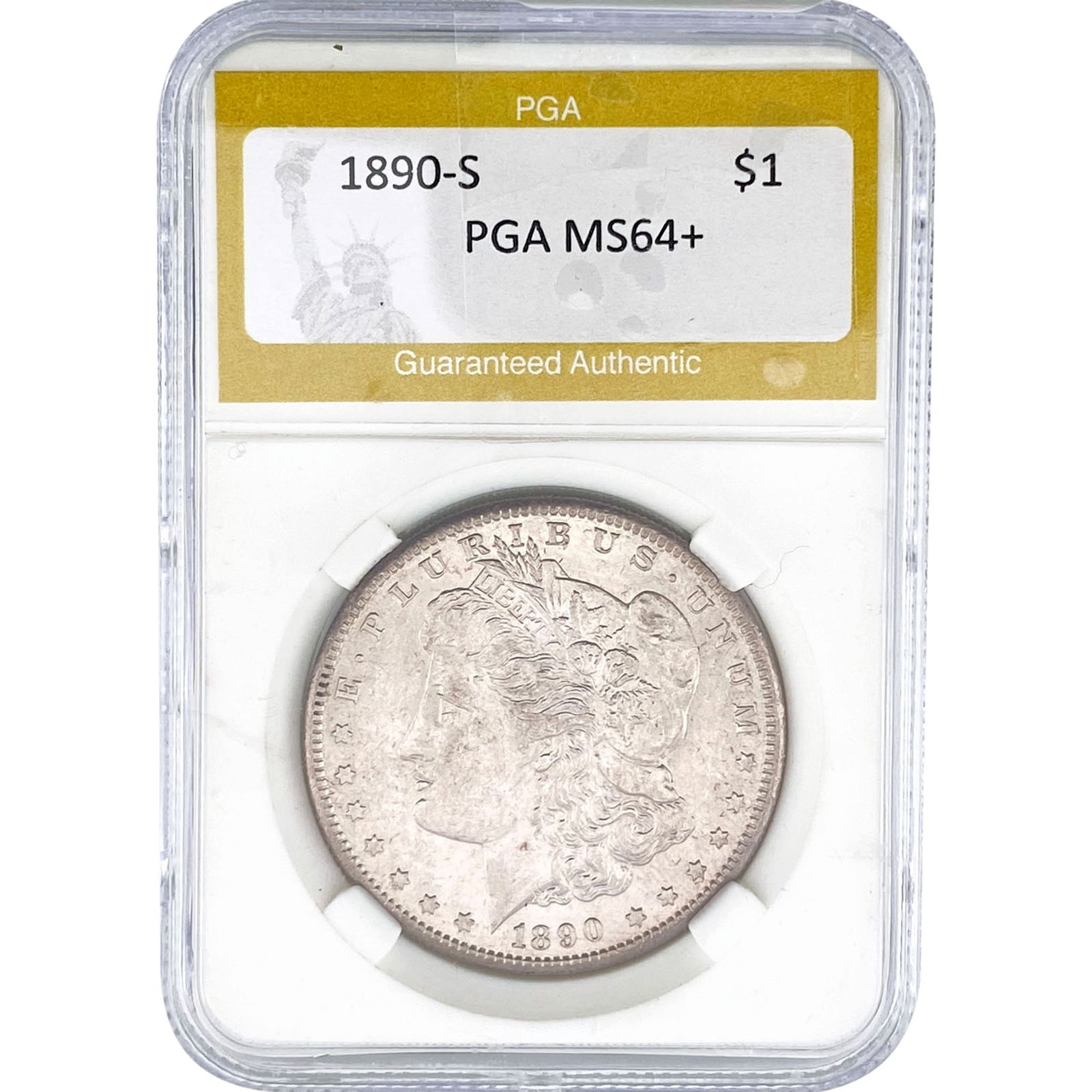 1890-S Morgan Silver Dollar PGA MS64+ (1 of 2)