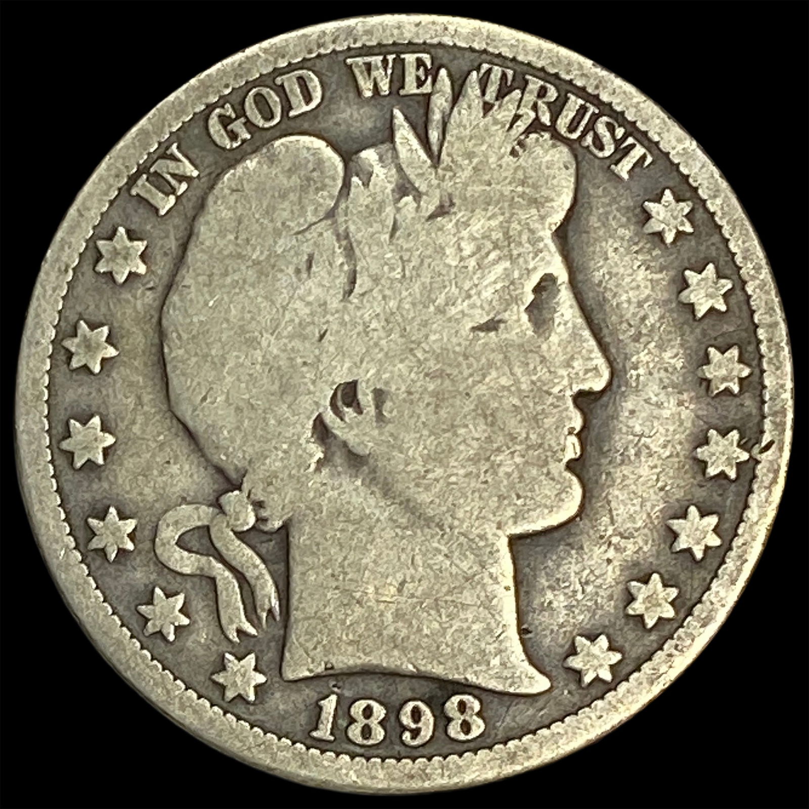 1898-O Silver Barber Half Dollar NICELY CIRCULATED (1 of 2)