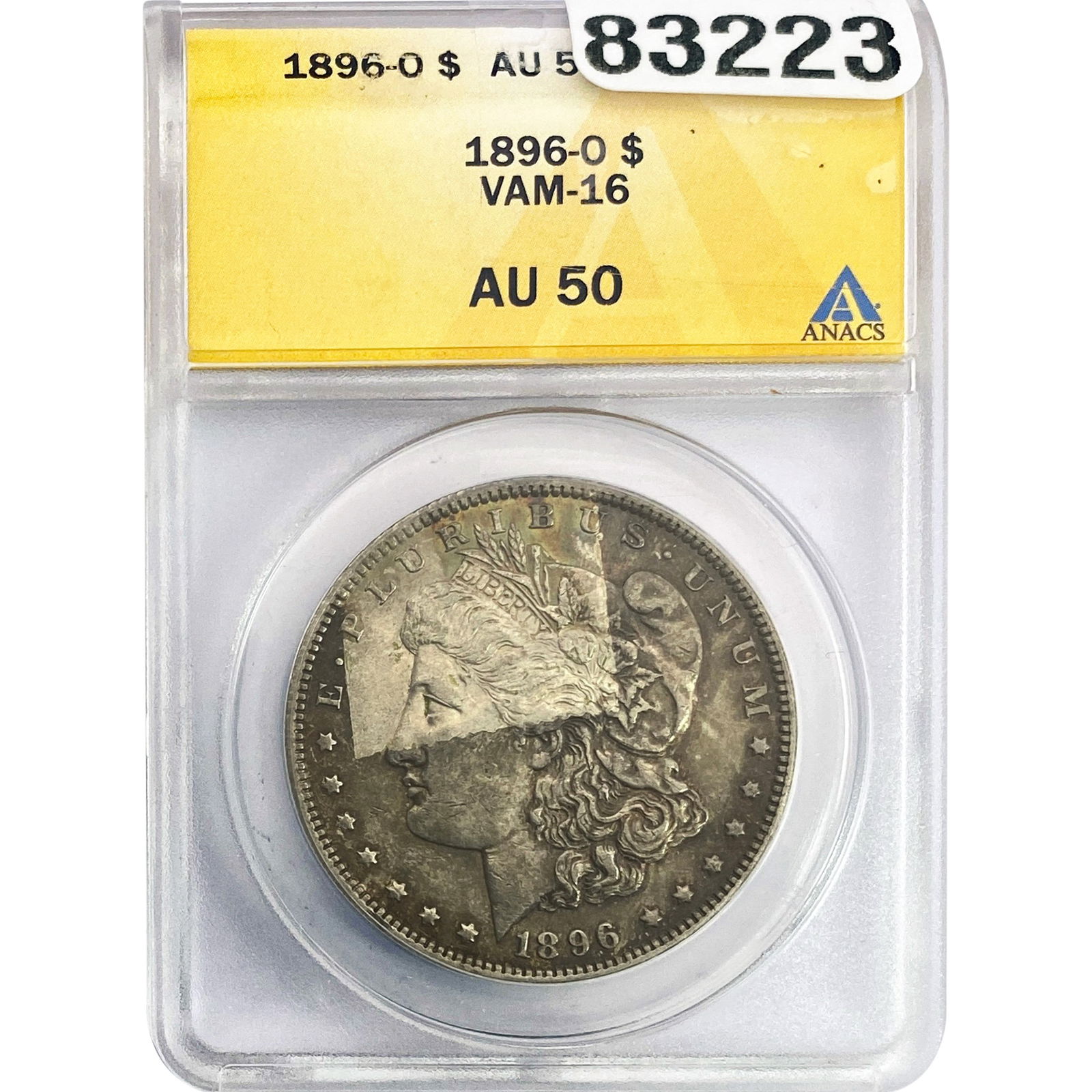 1896-O Morgan Silver Dollar ANACS AU50 VAM-16 (1 of 2)