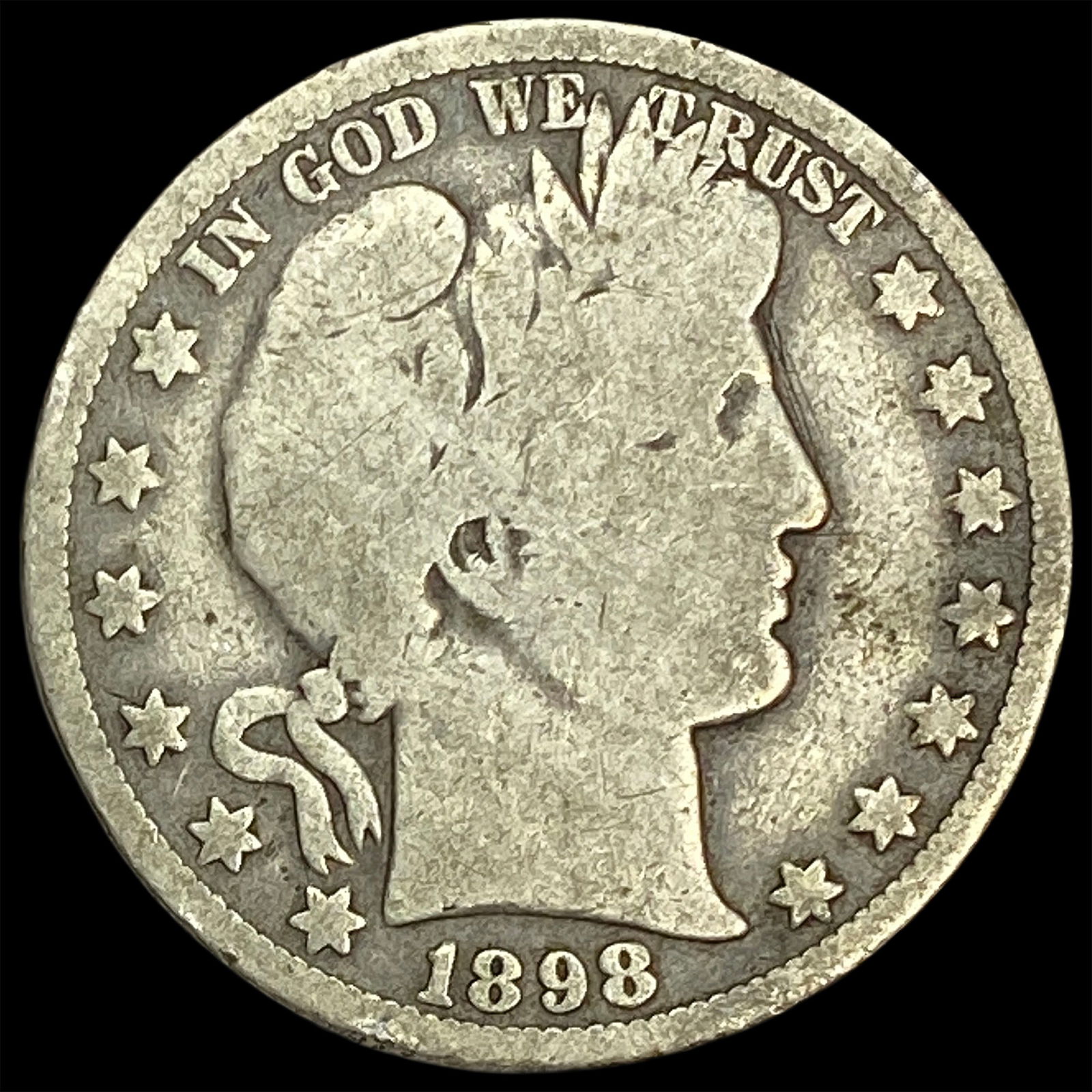1898-O Silver Barber Half Dollar NICELY CIRCULATED (1 of 2)