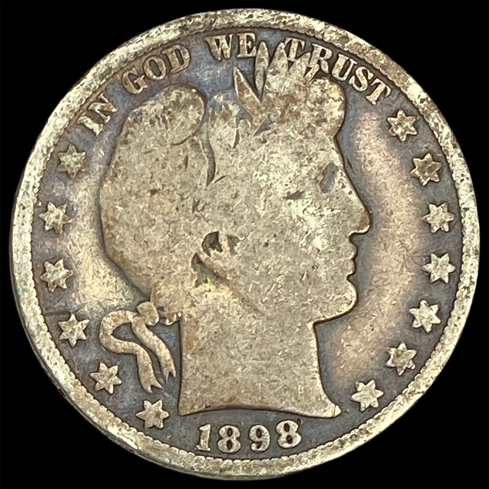 1898-O Silver Barber Half Dollar NICELY CIRCULATED: 1898-O Silver Barber Half Dollar NICELY CIRCULATED