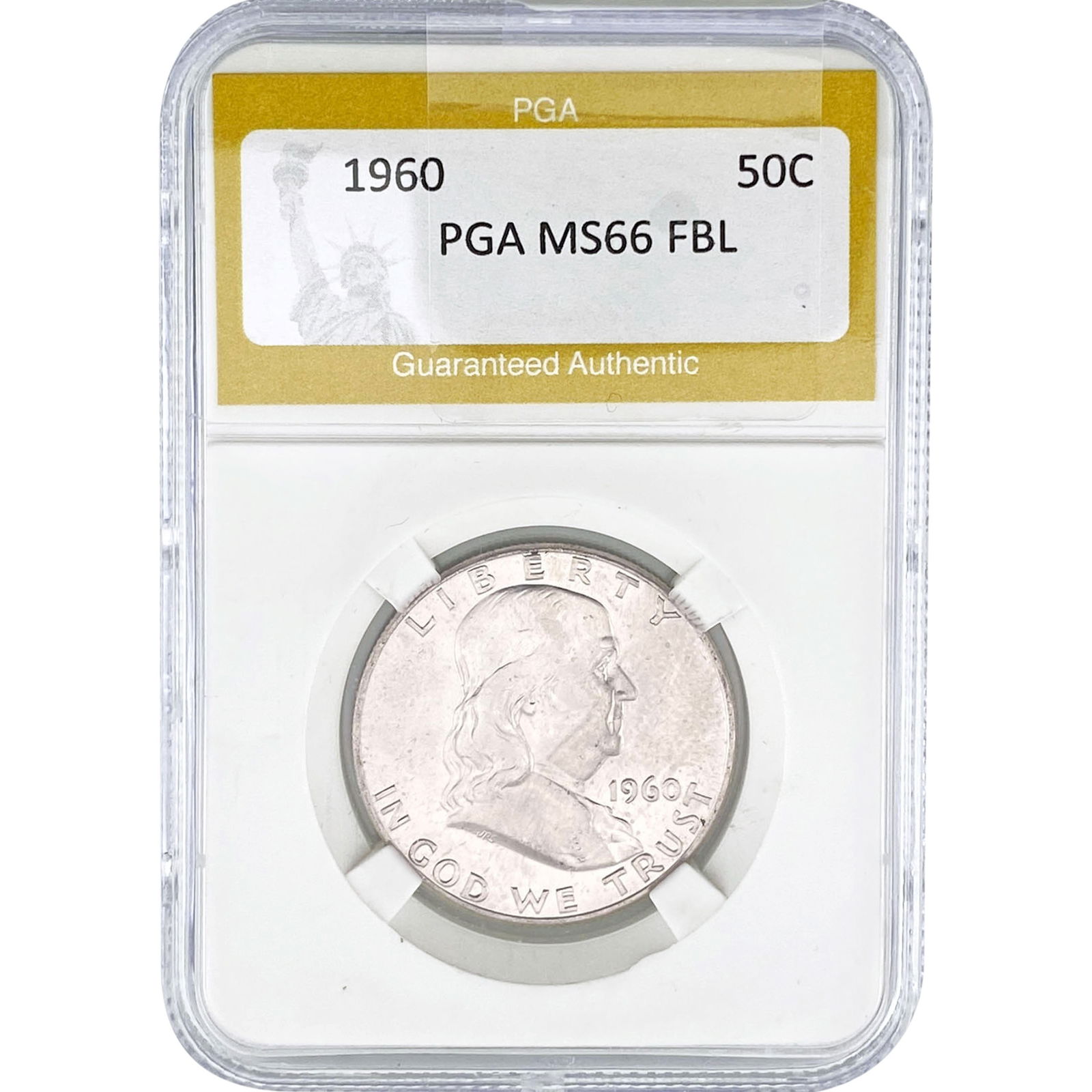1960 Franklin Half Dollar PGA MS66 FBL: 1960 Franklin Half Dollar PGA MS66 FBL