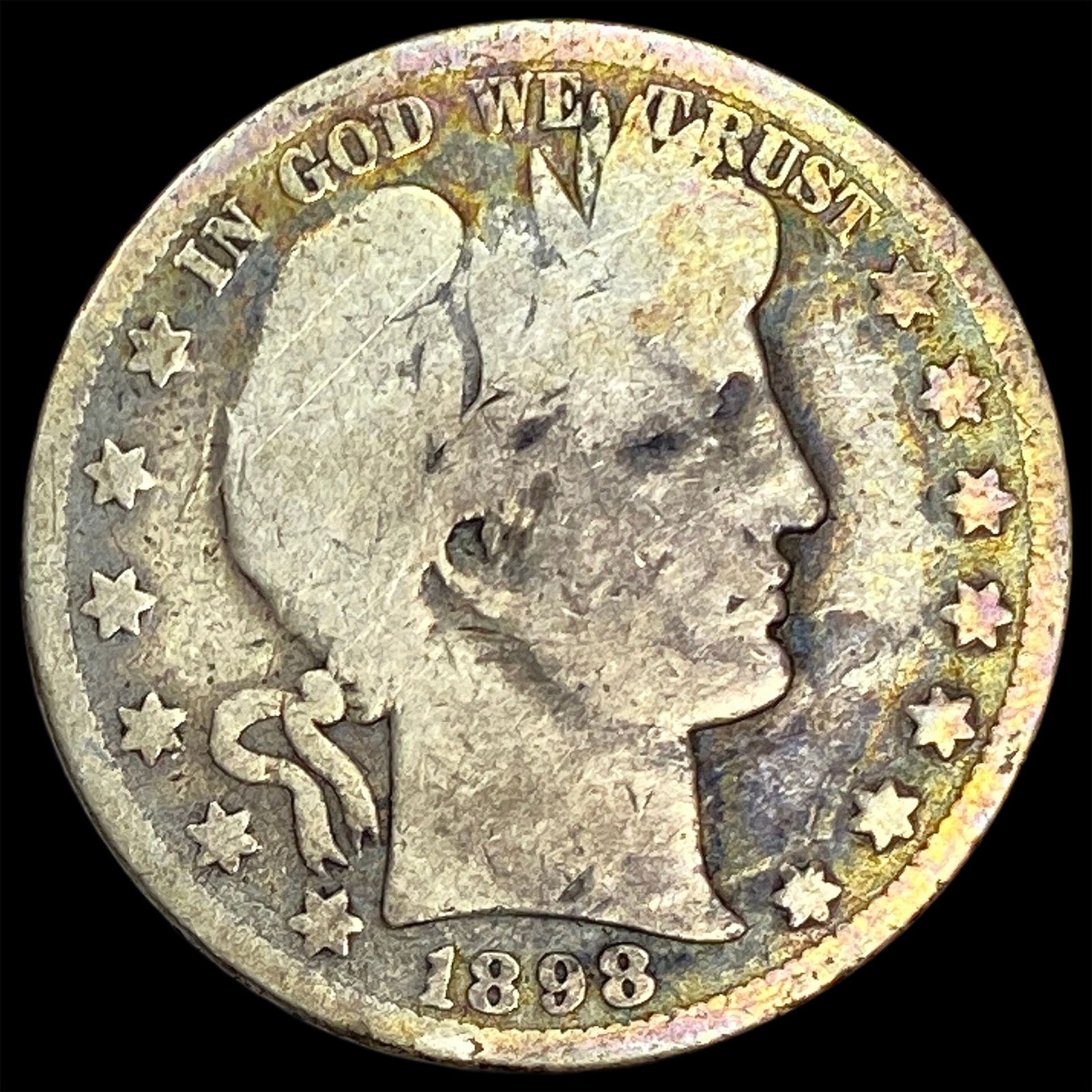 1898-O Silver Barber Half Dollar NICELY CIRCULATED: 1898-O Silver Barber Half Dollar NICELY CIRCULATED