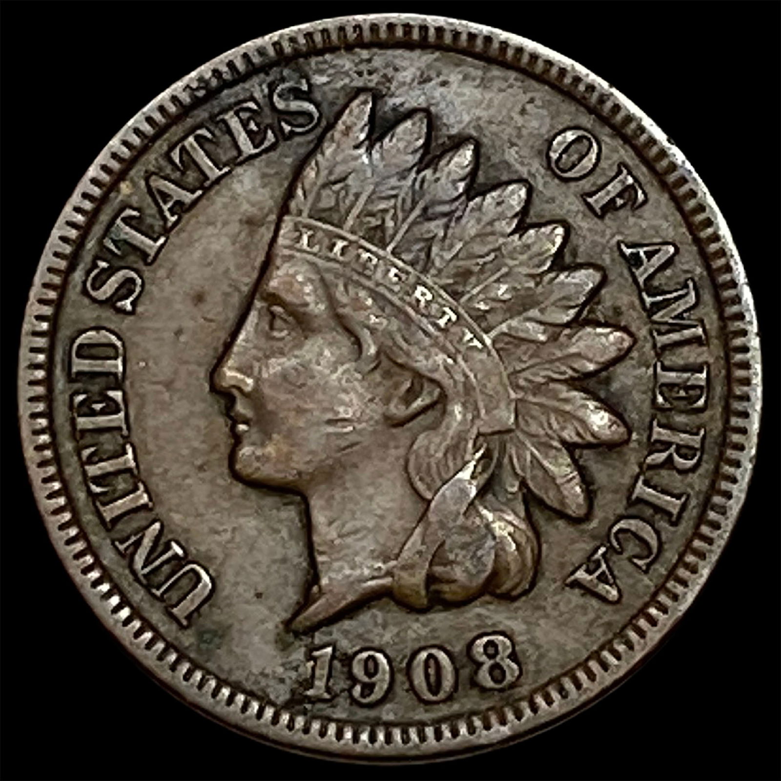 1908-S Indian Head Cent NEARLY UNCIRCULATED (1 of 2)