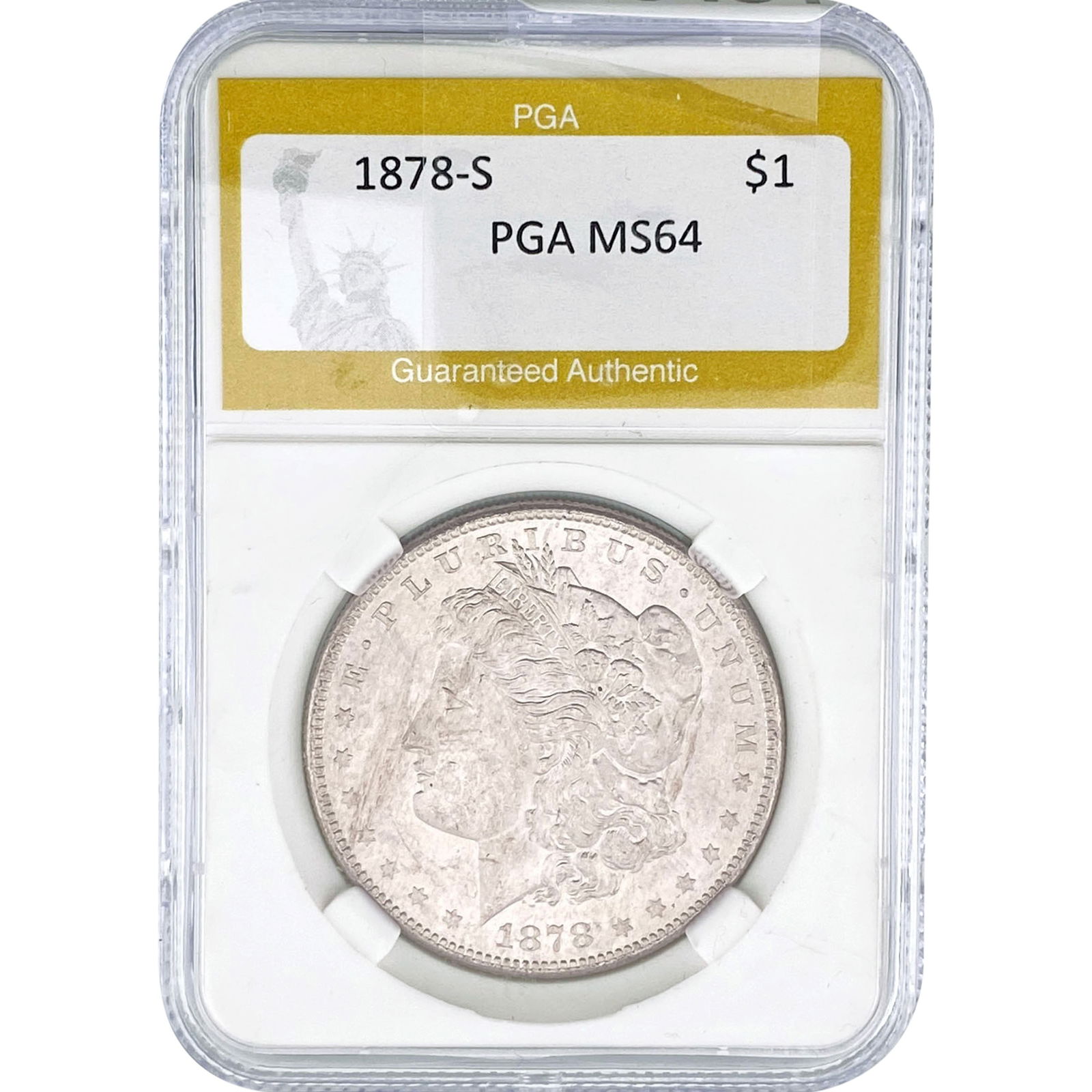 1878-S Morgan Silver Dollar PGA MS64: 1878-S Morgan Silver Dollar PGA MS64