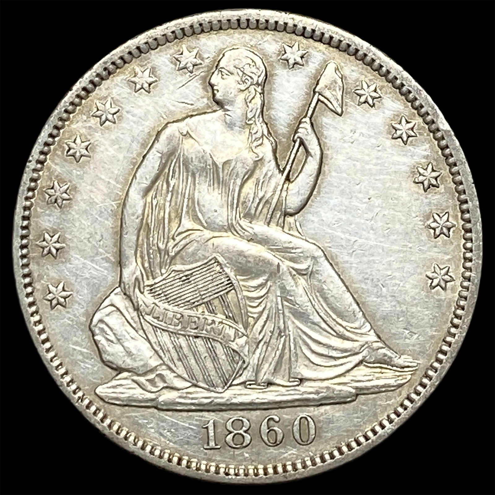 1860-O Silver Half Dollar CLOSELY UNCIRCULATED: 1860-O Silver Half Dollar CLOSELY UNCIRCULATED