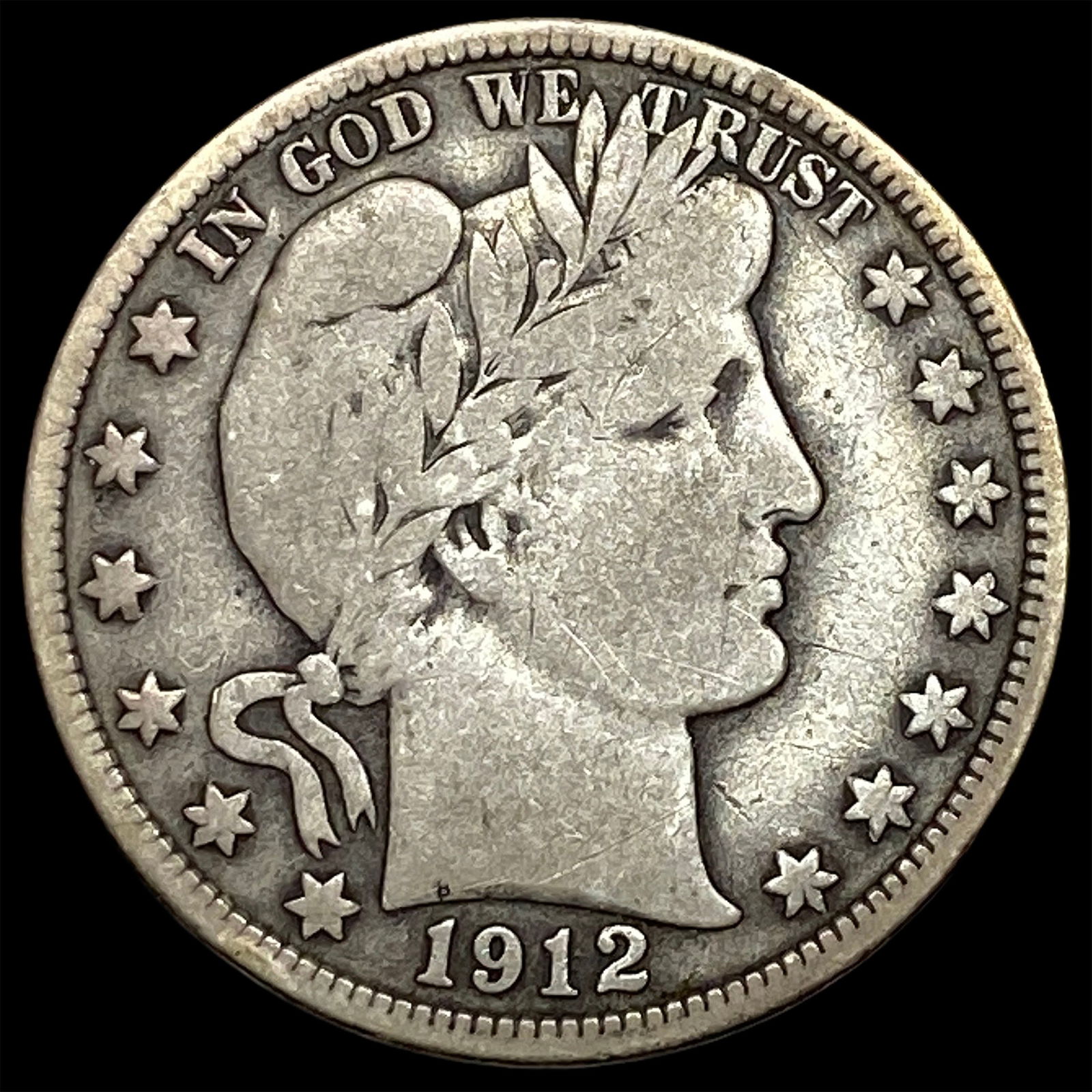 1912 Silver Half Dollar Barber NICELY CIRCULATED (1 of 2)