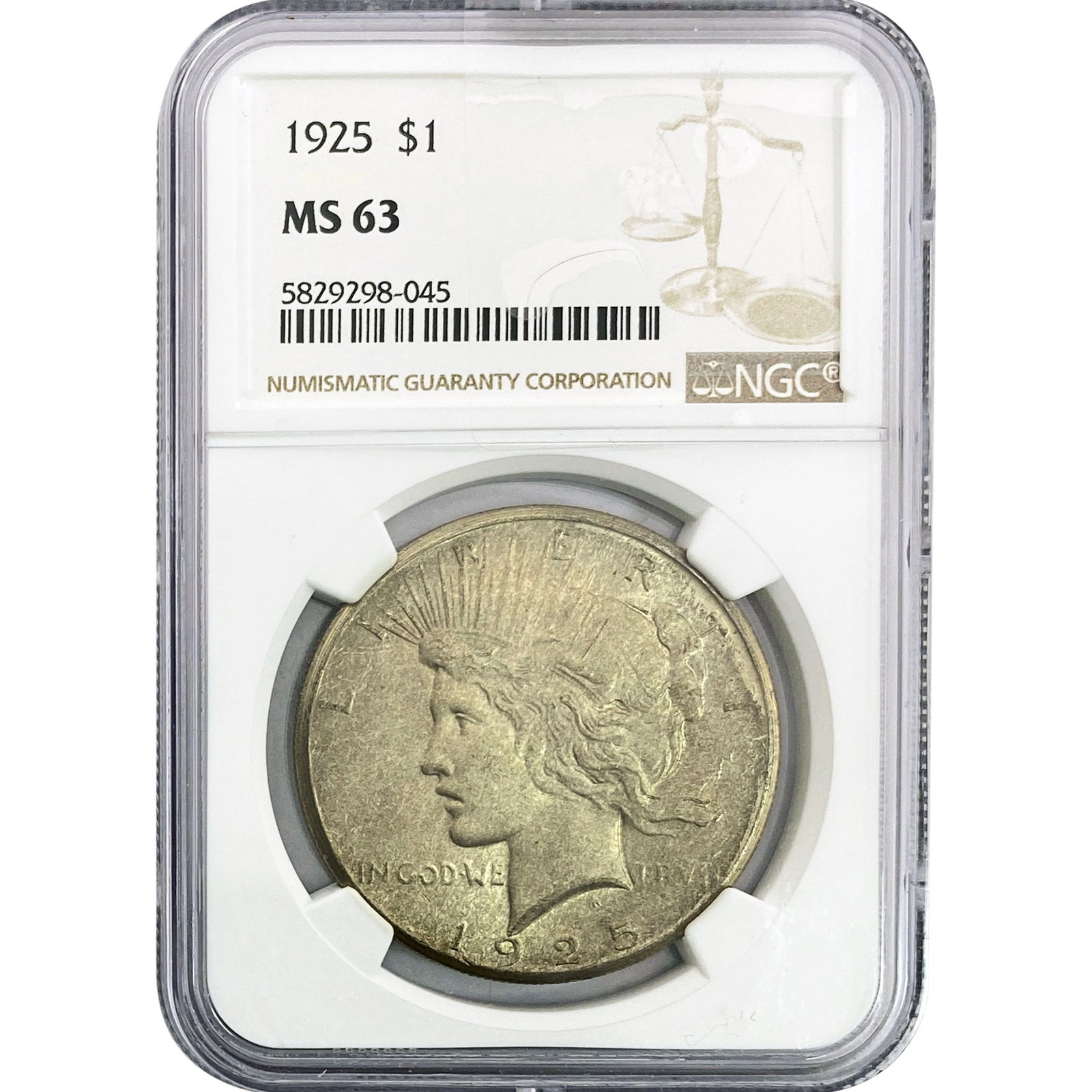 1925 Silver Peace Dollar NGC MS63 (1 of 2)