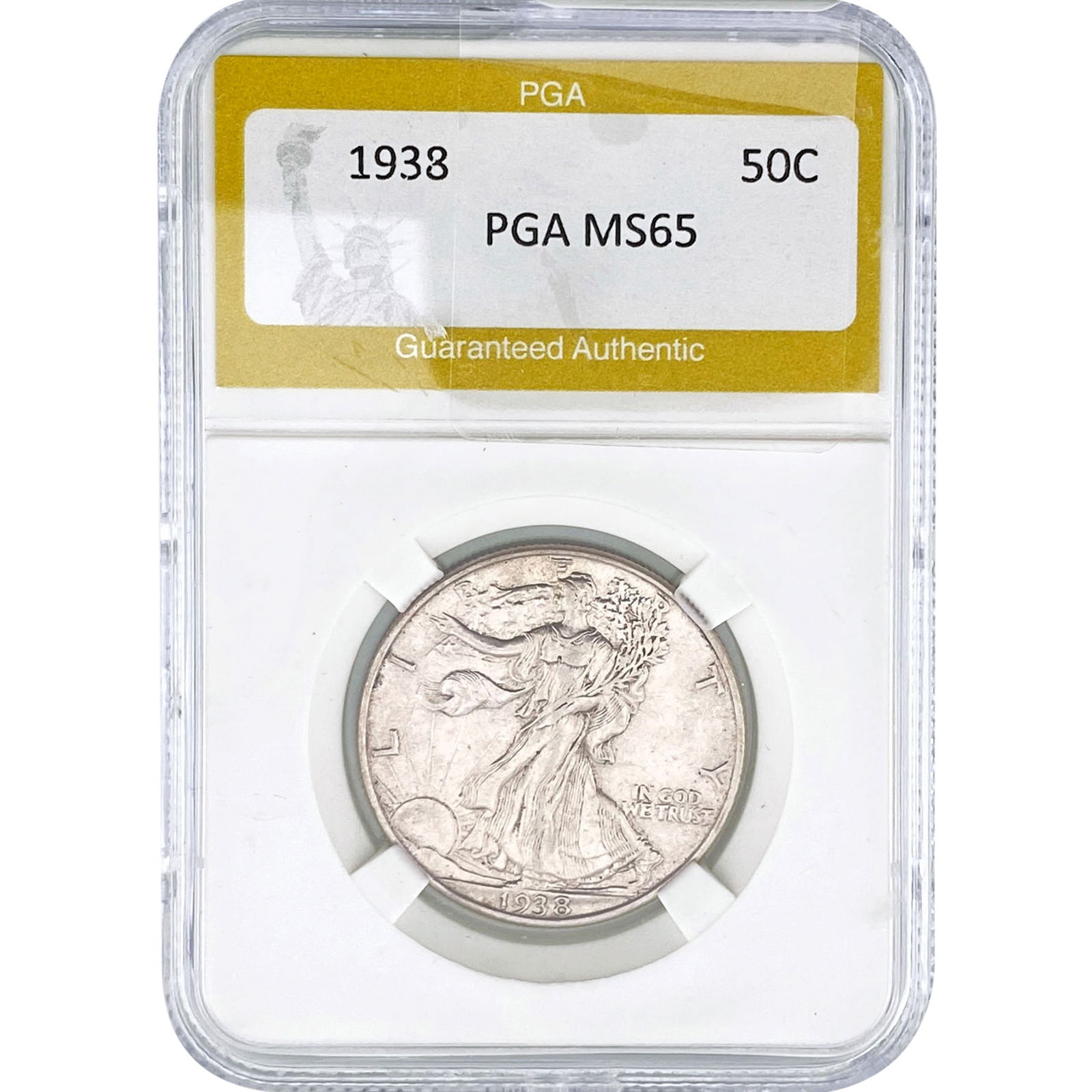 1938 Walking Liberty Half Dollar PGA MS65: 1938 Walking Liberty Half Dollar PGA MS65