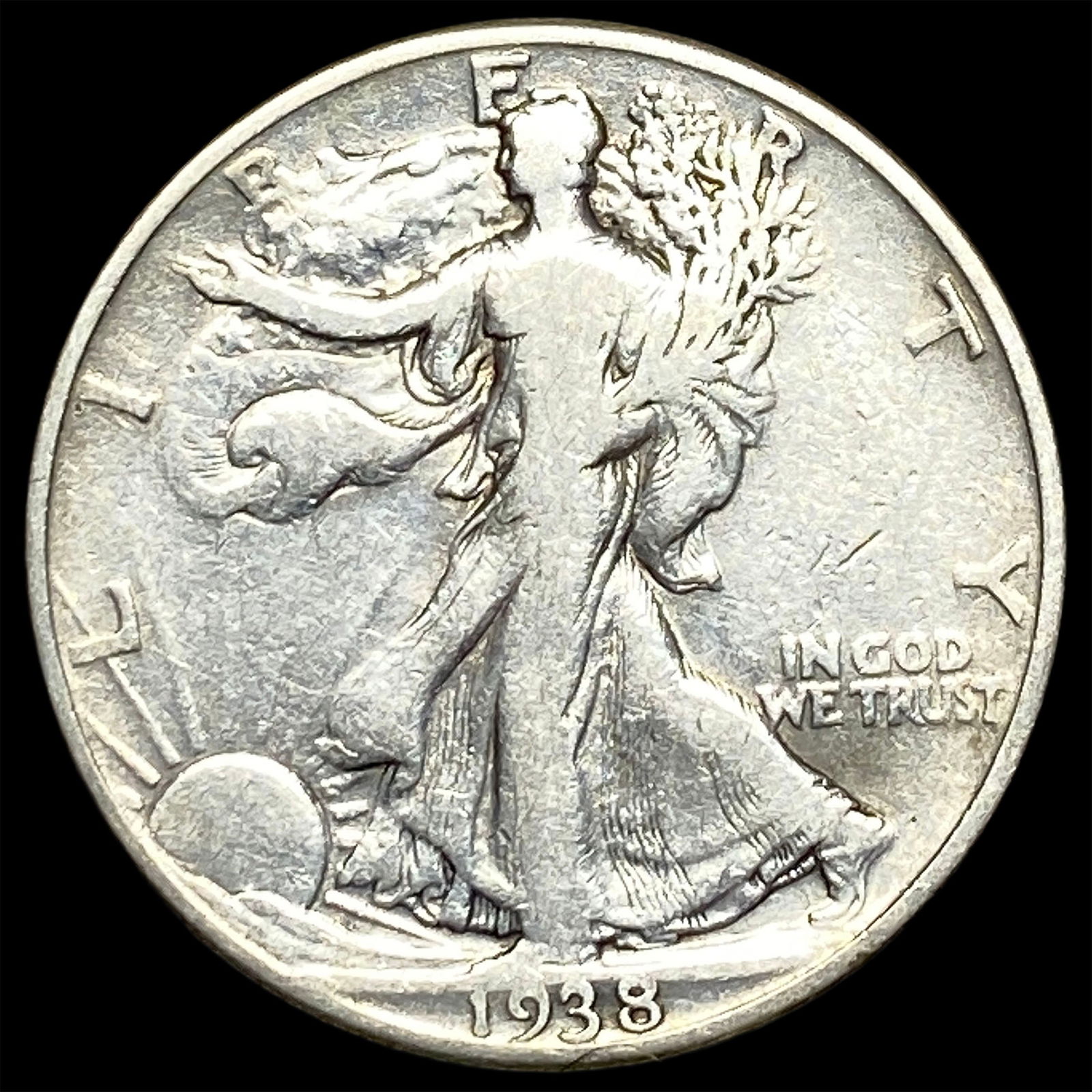 1938-D Silver Half Dollar Walking Liberty NICELY CIRCULATED (1 of 2)