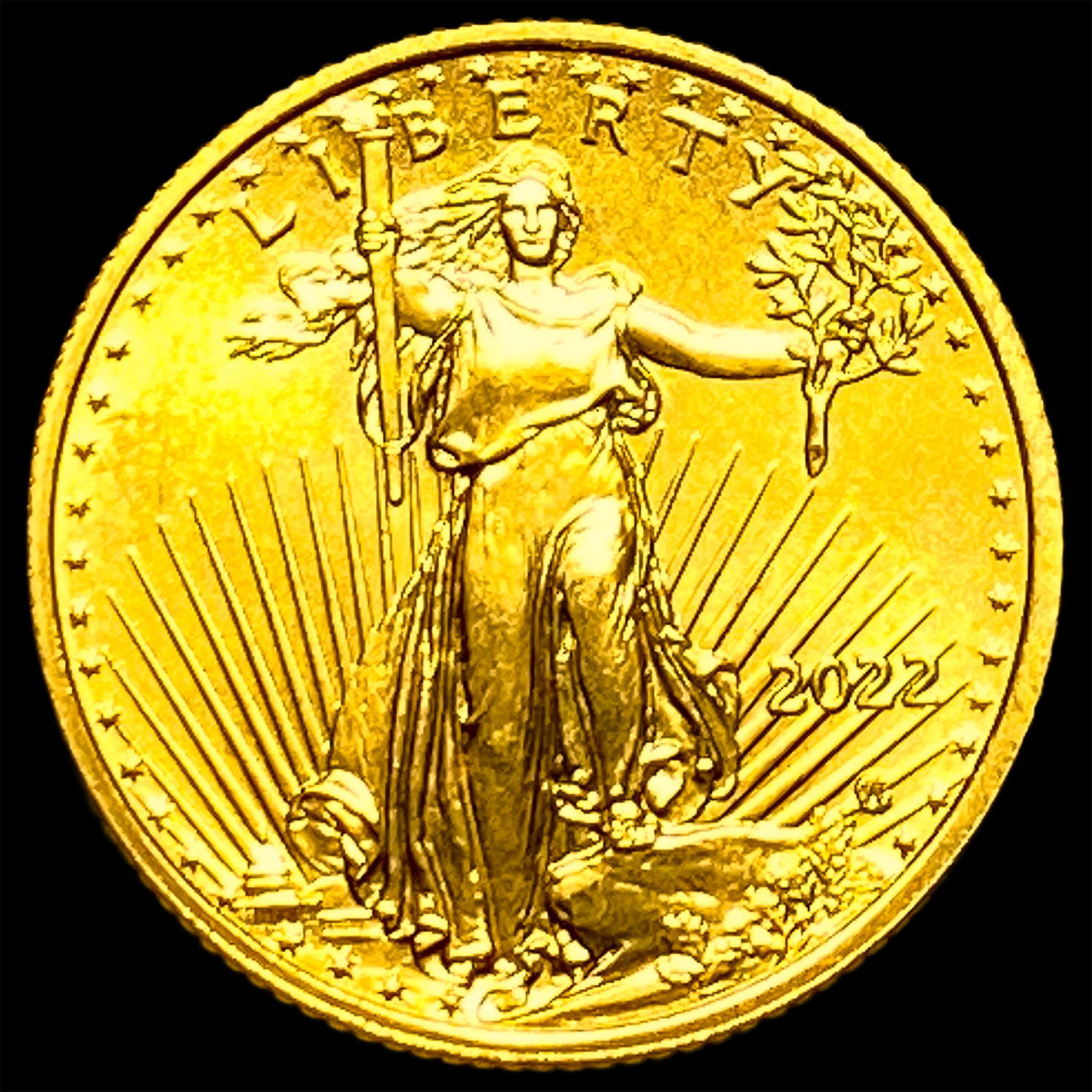 2022 1/4 oz Gold American Eagle $10 SUPERB GEM BU (1 of 2)