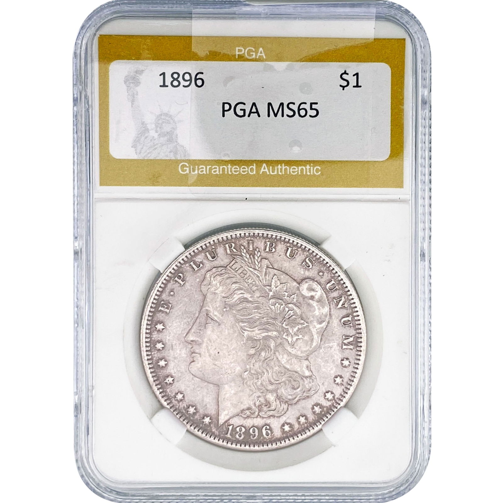 1896 Morgan Silver Dollar PGA MS65: 1896 Morgan Silver Dollar PGA MS65
