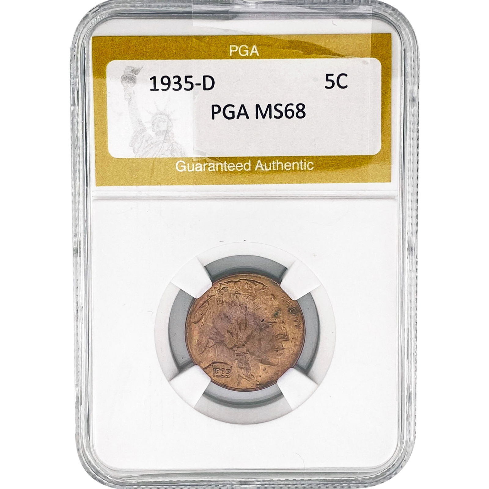 1935-D Buffalo Nickel PGA MS68: 1935-D Buffalo Nickel PGA MS68