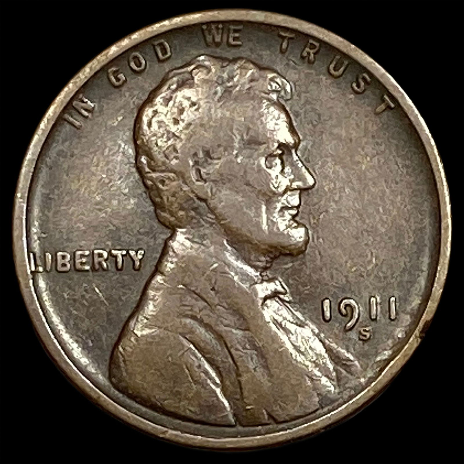 1911-S Lincoln Wheat Cent ABOUT UNCIRCULATED (1 of 2)