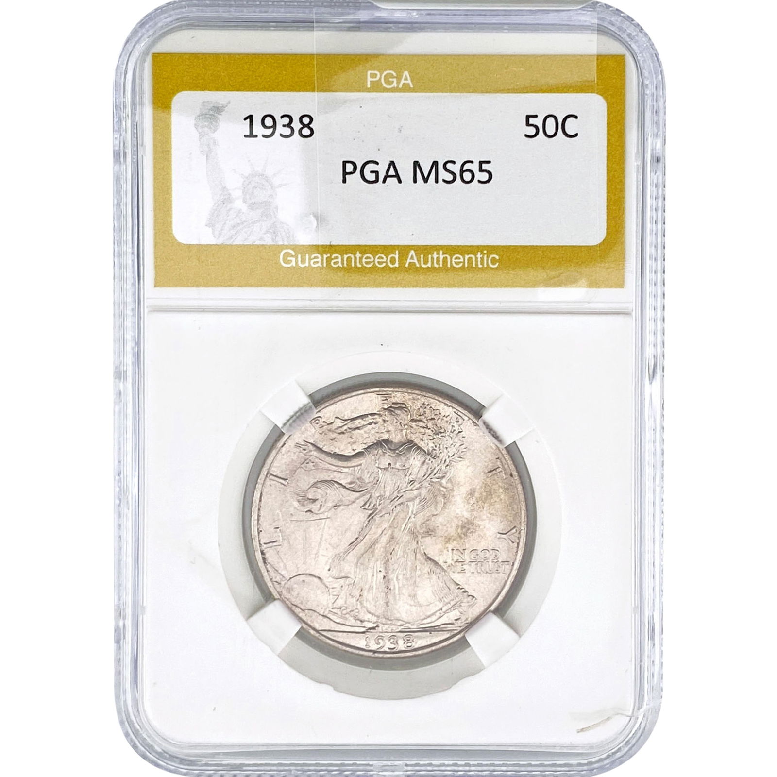 1938 Walking Liberty Half Dollar PGA MS65: 1938 Walking Liberty Half Dollar PGA MS65