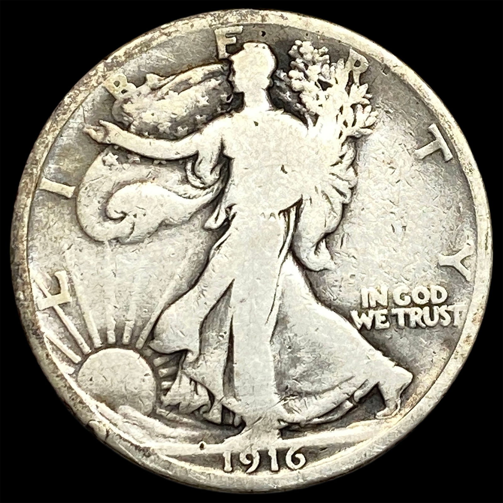 1916 Silver Walking Liberty Half Dollar NICELY CIRCULATED (1 of 2)