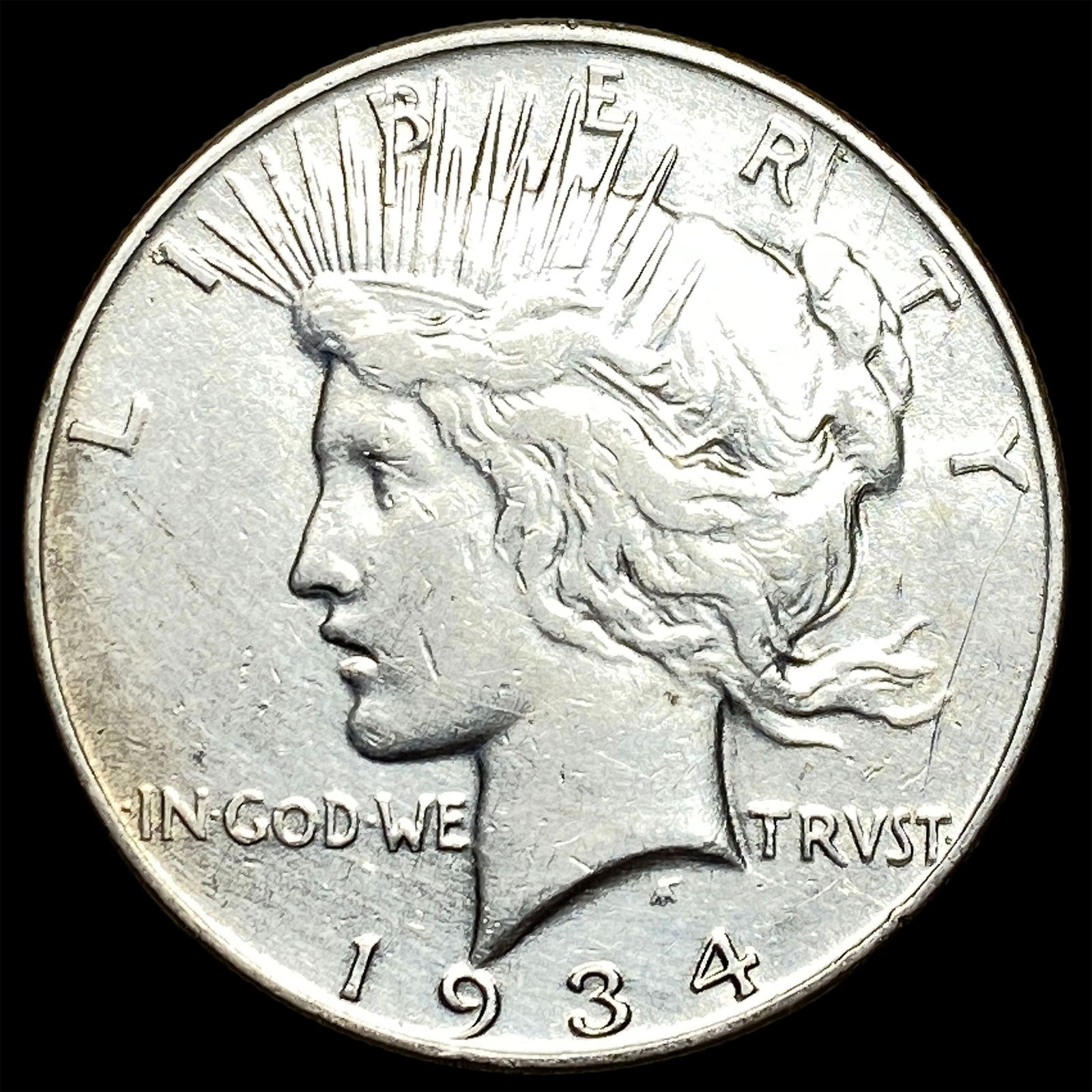 1934 Silver Peace Dollar ABOUT UNCIRCULATED: 1934 Silver Peace Dollar ABOUT UNCIRCULATED