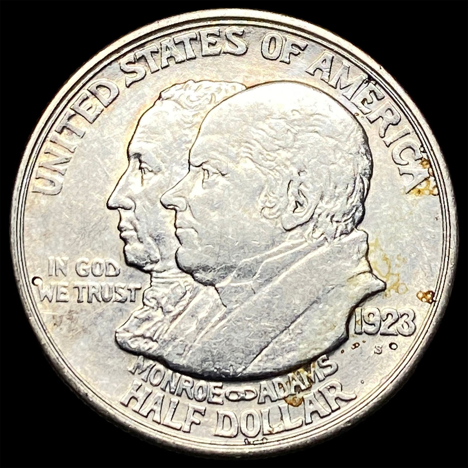 1923-S Silver Monroe Doctrine Centennial Half Dollar CLOSELY UNCIRCULATED: 1923-S Silver Monroe Doctrine Centennial Half Dollar CLOSELY UNCIRCULATED