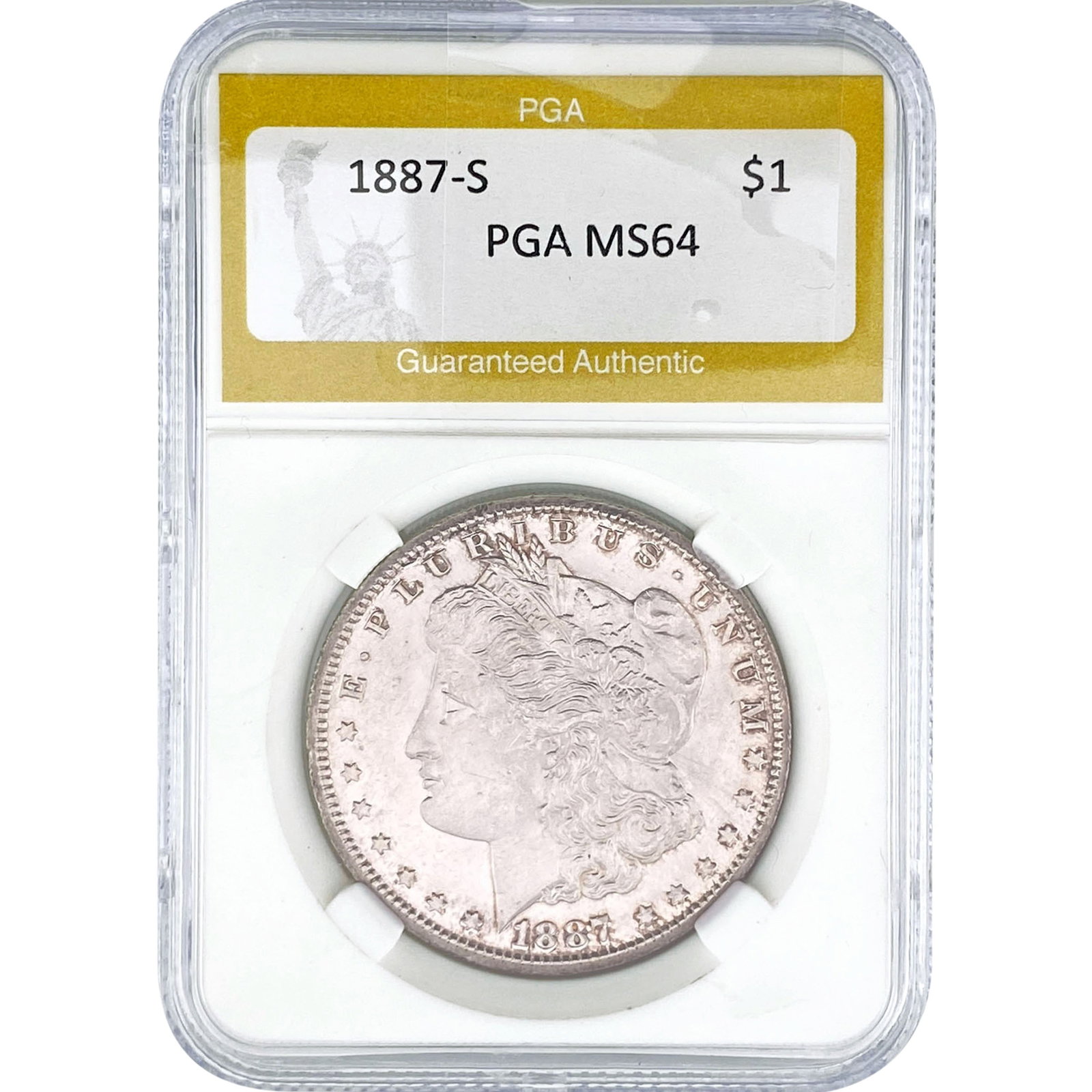 1887-S Morgan Silver Dollar PGA MS64: 1887-S Morgan Silver Dollar PGA MS64