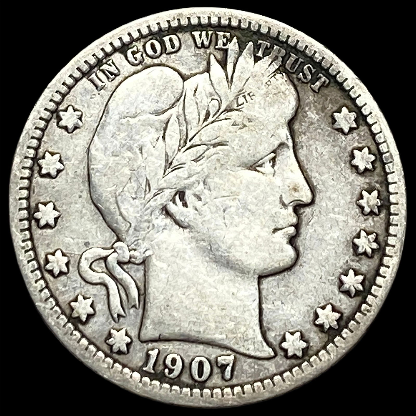 1907 Barber Silver Quarter LIGHTLY CIRCULATED (1 of 2)