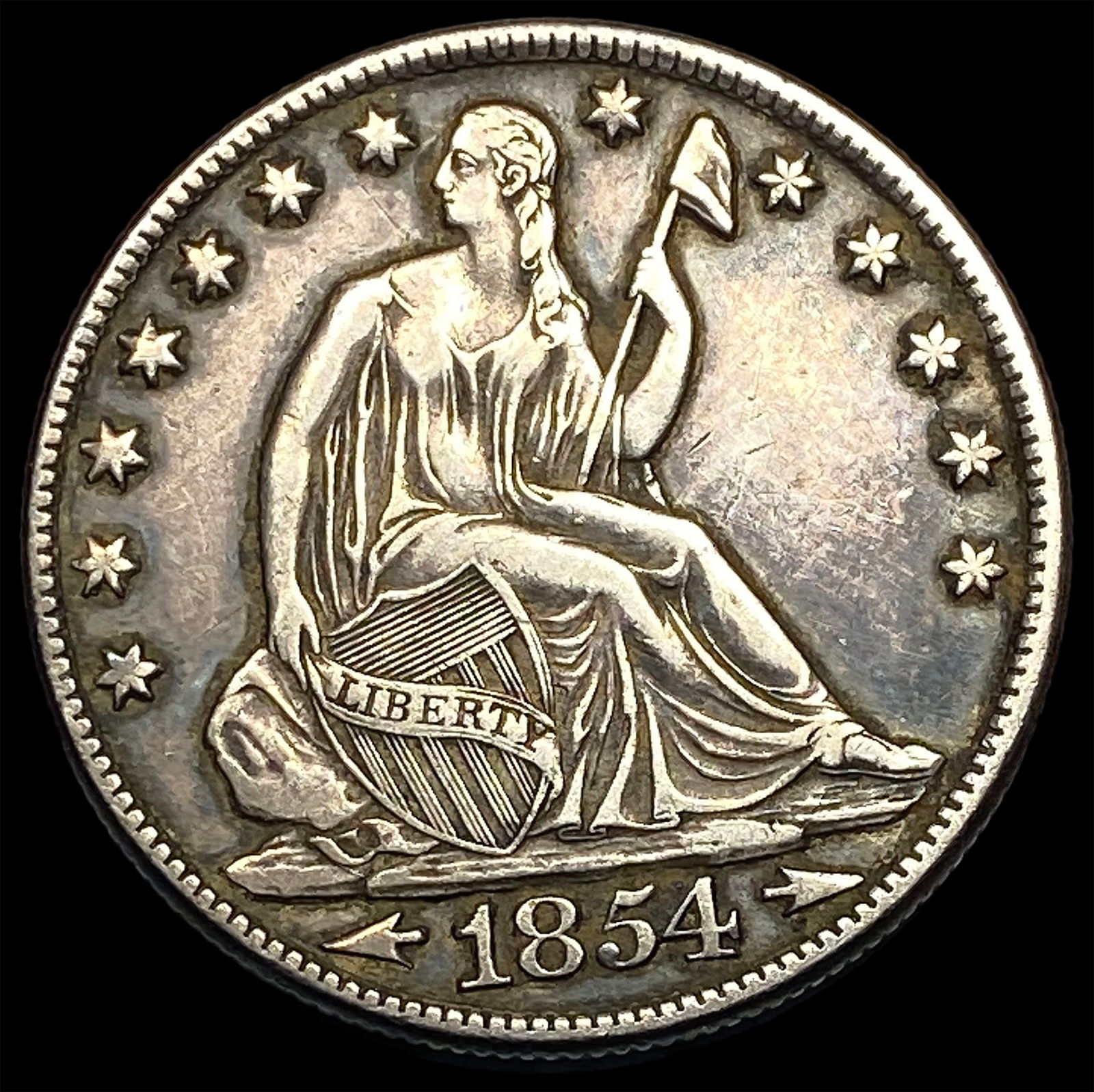 1854-O Silver Half Dollar NEARLY UNCIRCULATED: 1854-O Silver Half Dollar NEARLY UNCIRCULATED