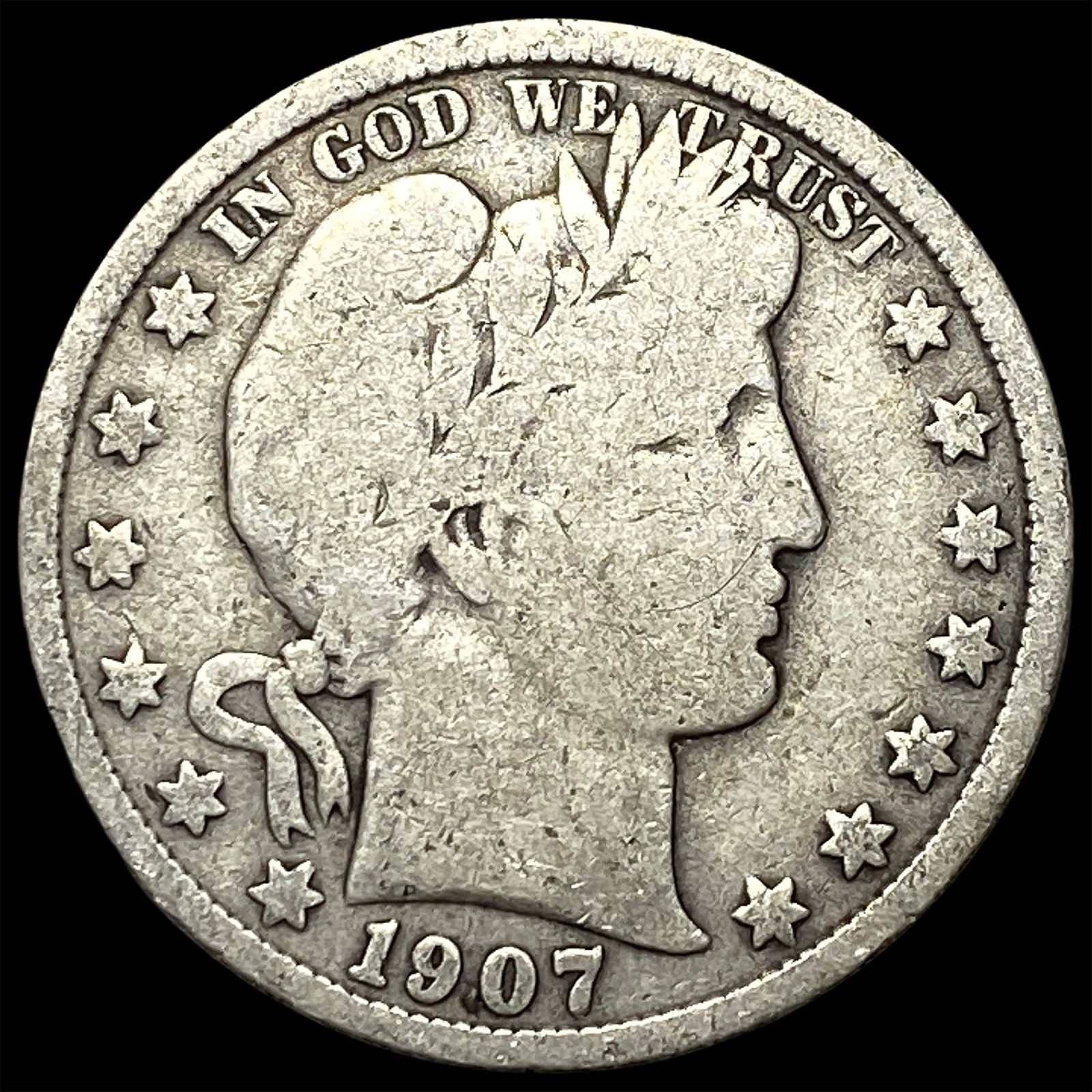 1907-S Silver Barber Half Dollar NICELY CIRCULATED (1 of 2)