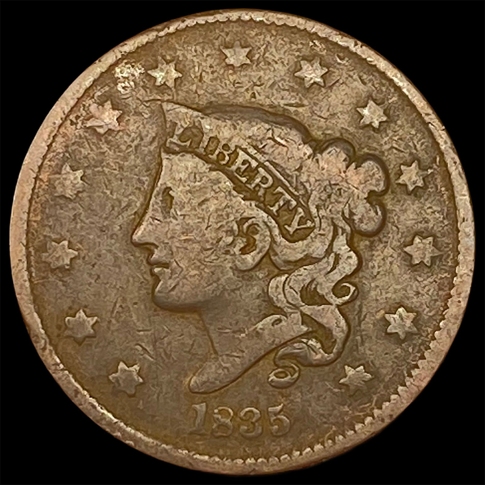 1835 Coronet Head Large Cent HIGH GRADE (1 of 2)