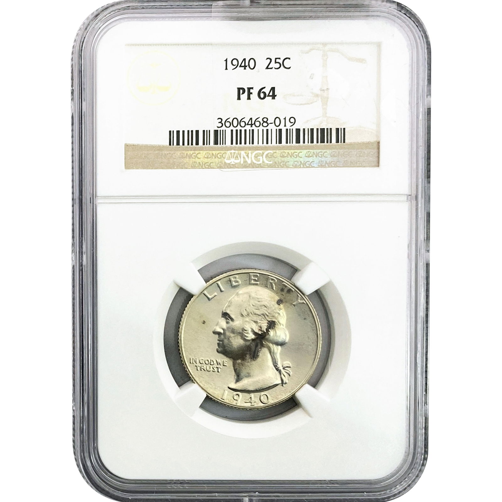 1940 Washington Silver Quarter NGC PF64: 1940 Washington Silver Quarter NGC PF64