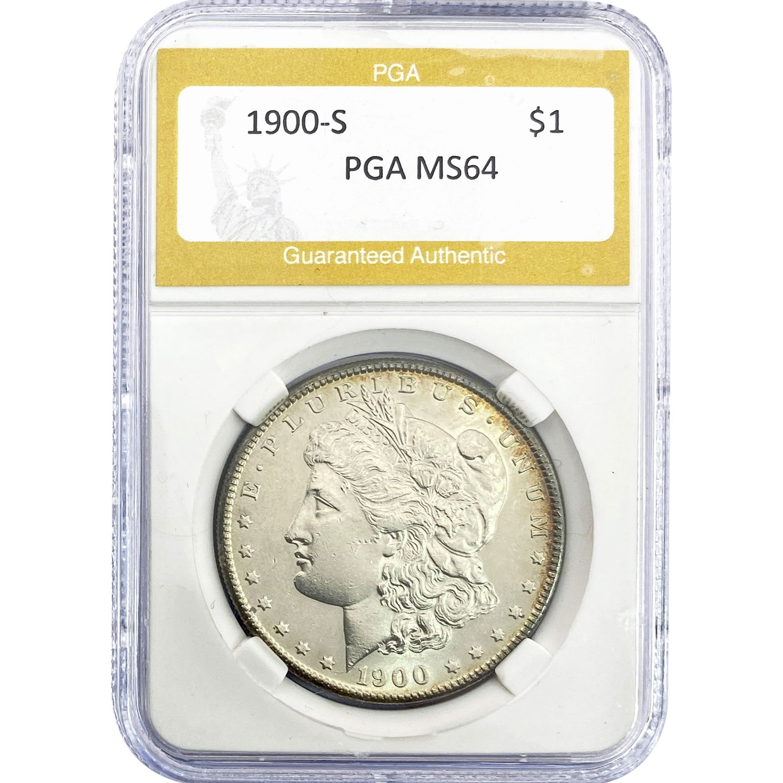 1900-S Morgan Silver Dollar PGA MS64: 1900-S Morgan Silver Dollar PGA MS64