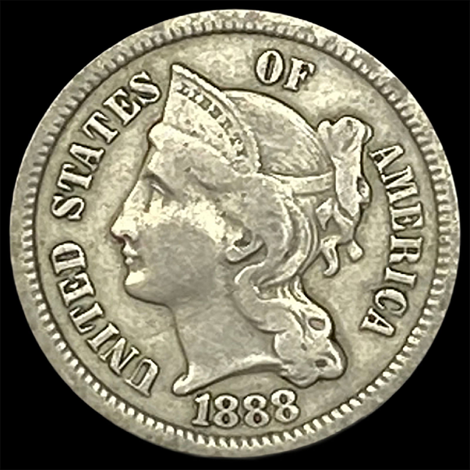 1888 Nickel Three-Cent Piece LIGHTLY CIRCULATED (1 of 2)