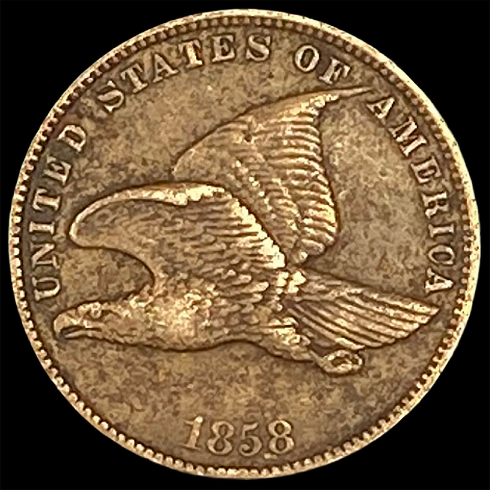 1858 Copper-Nickel Flying Eagle Cent ABOUT UNCIRCULATED: 1858 Copper-Nickel Flying Eagle Cent ABOUT UNCIRCULATED