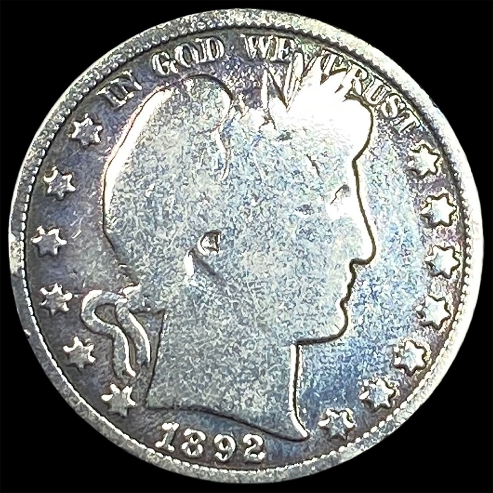 1892 Silver Barber Half Dollar NICELY CIRCULATED: 1892 Silver Barber Half Dollar NICELY CIRCULATED