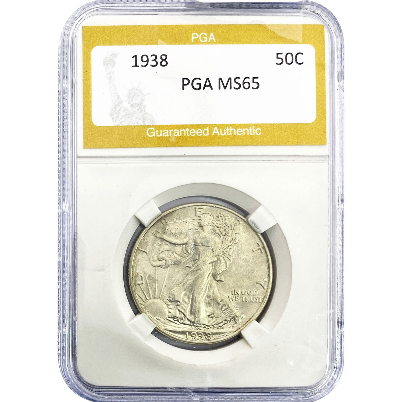1938 Walking Liberty Half Dollar PGA MS65: 1938 Walking Liberty Half Dollar PGA MS65