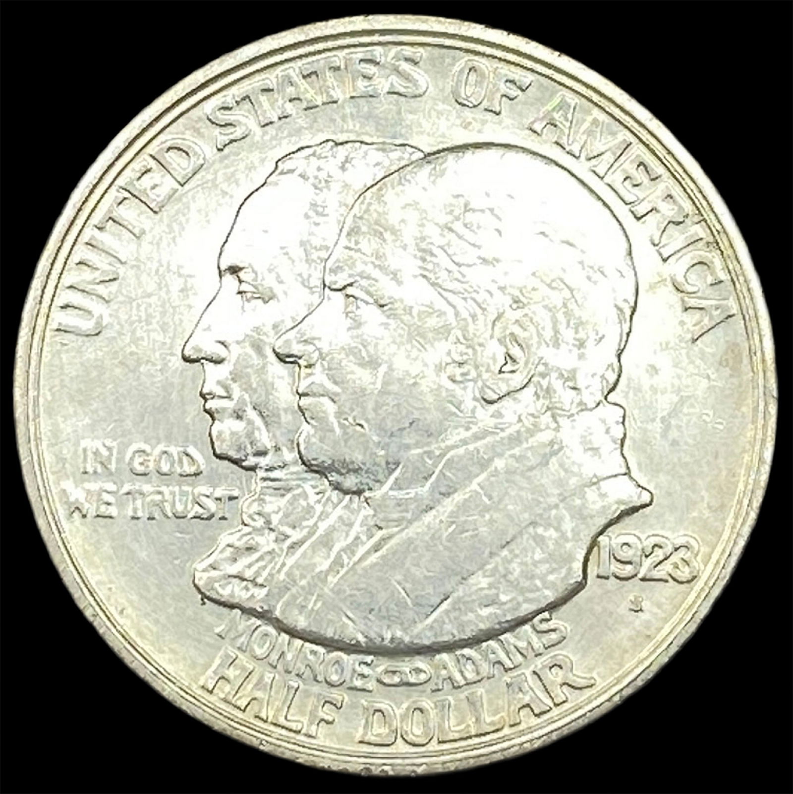 1923 Silver Monroe Doctrine Centennial Half Dollar CLOSELY UNCIRCULATED: 1923 Silver Monroe Doctrine Centennial Half Dollar CLOSELY UNCIRCULATED