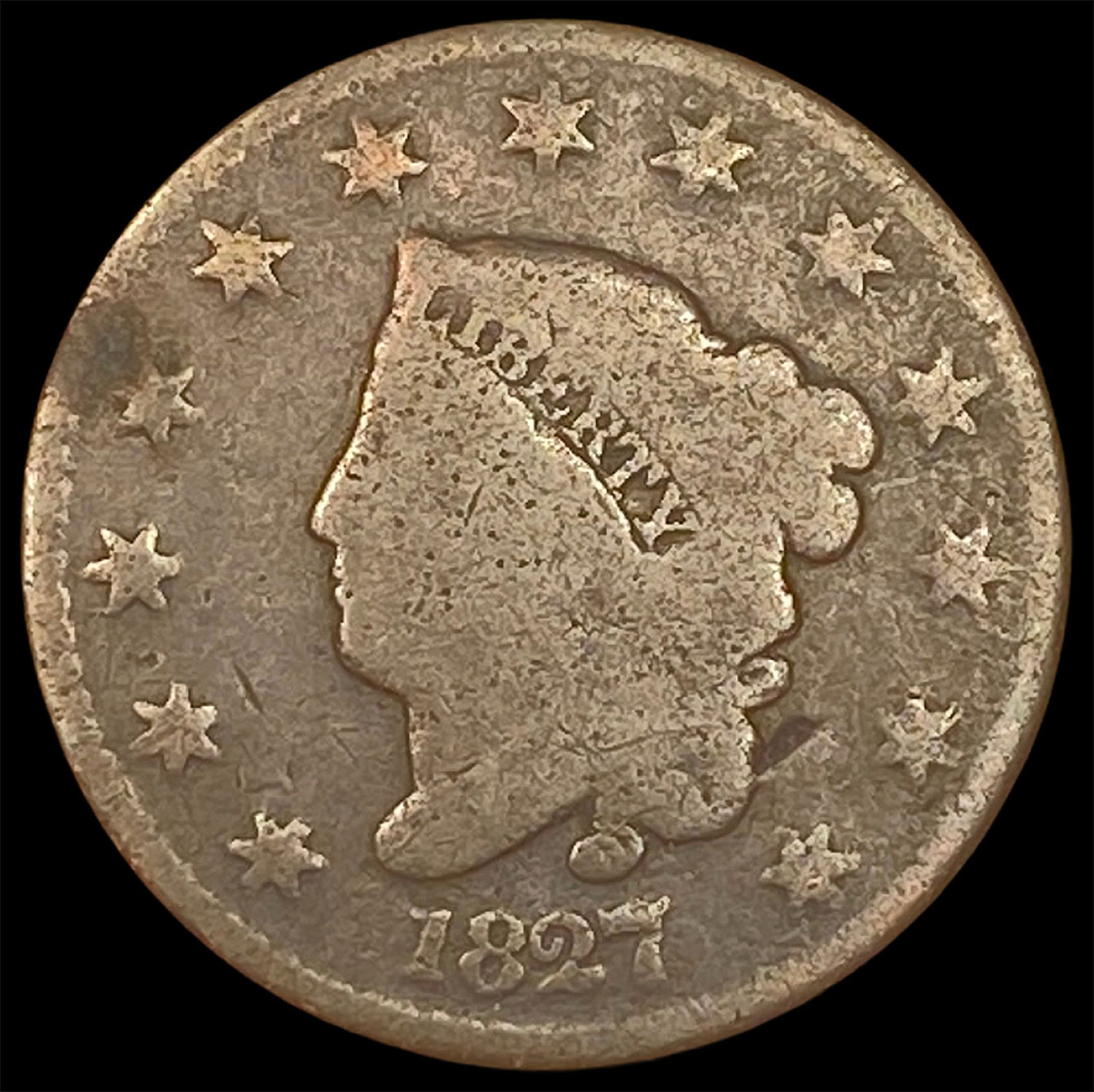 1827 Coronet Head Large Cent HIGH GRADE (1 of 2)