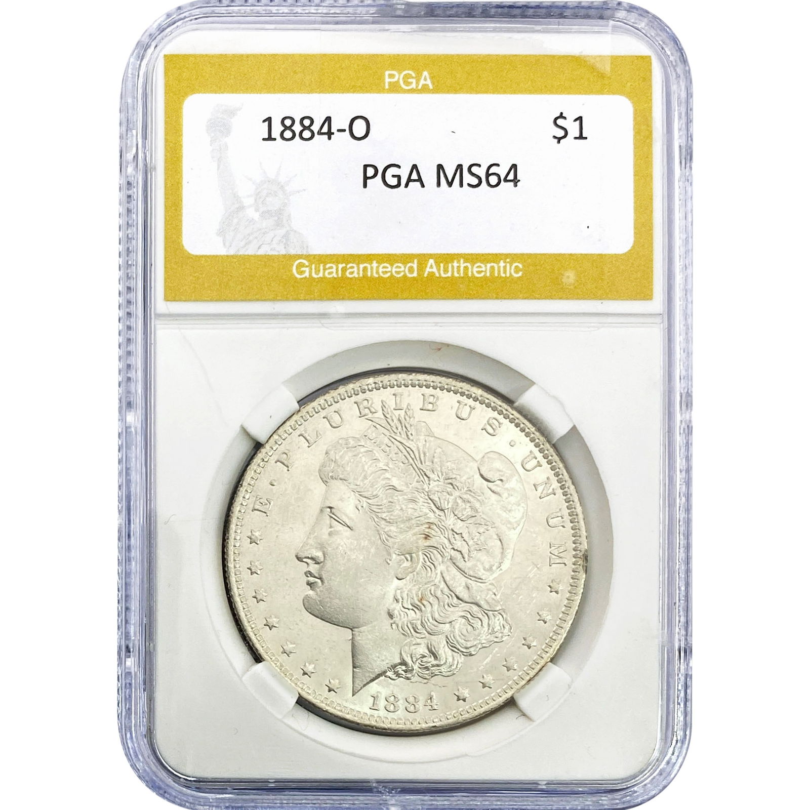 1884-O Morgan Silver Dollar PGA MS64: 1884-O Morgan Silver Dollar PGA MS64