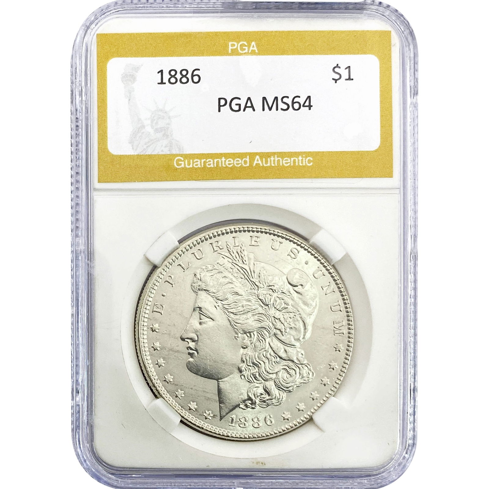 1886 Morgan Silver Dollar PGA MS64: 1886 Morgan Silver Dollar PGA MS64