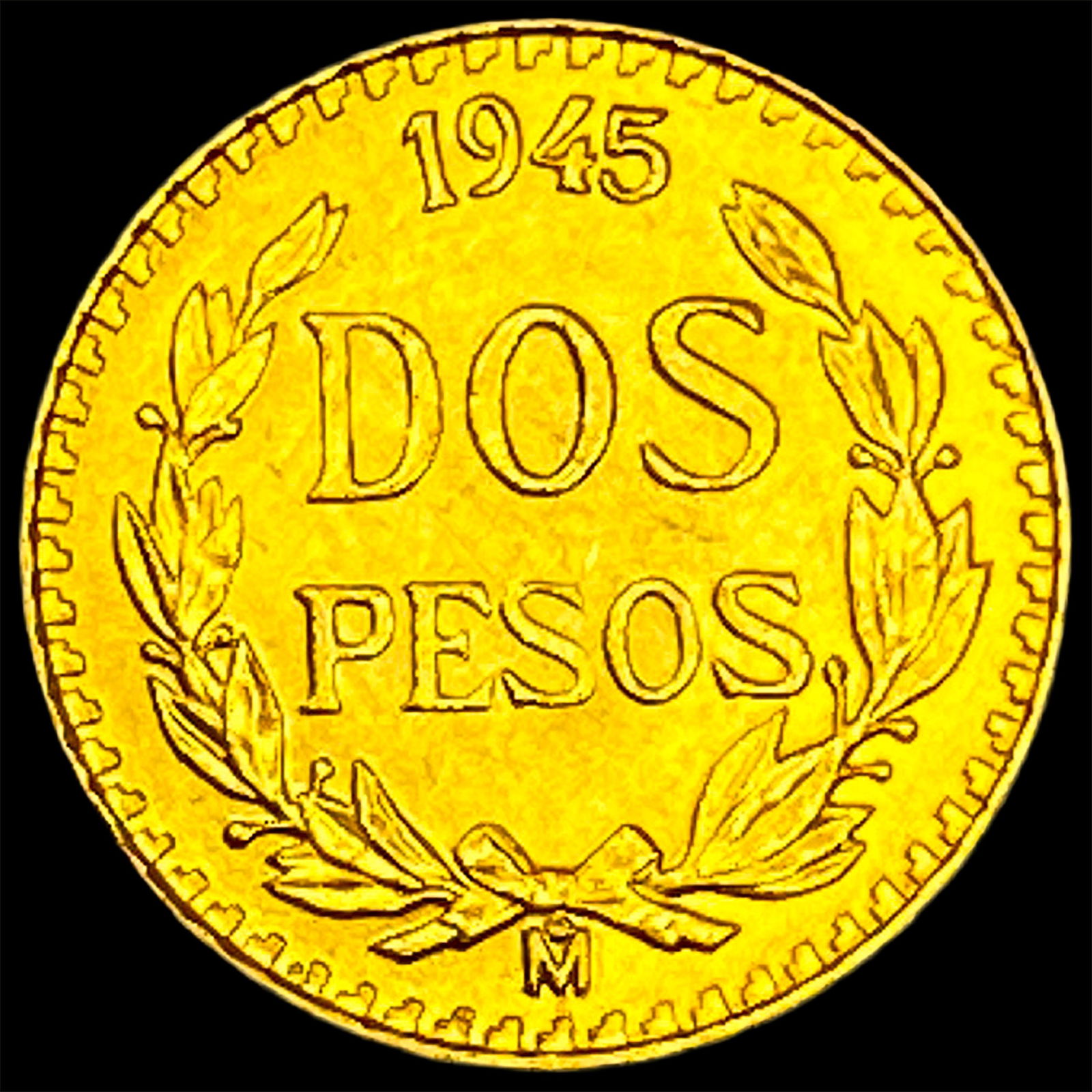 1945 Mexico Gold 2 Pesos GEM BU (1 of 2)