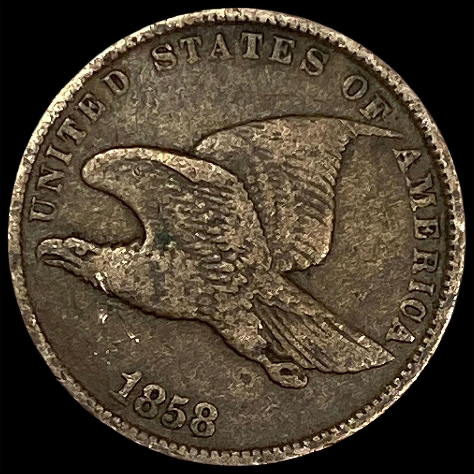 1858 Copper-Nickel Flying Eagle Cent ABOUT UNCIRCULATED (1 of 2)