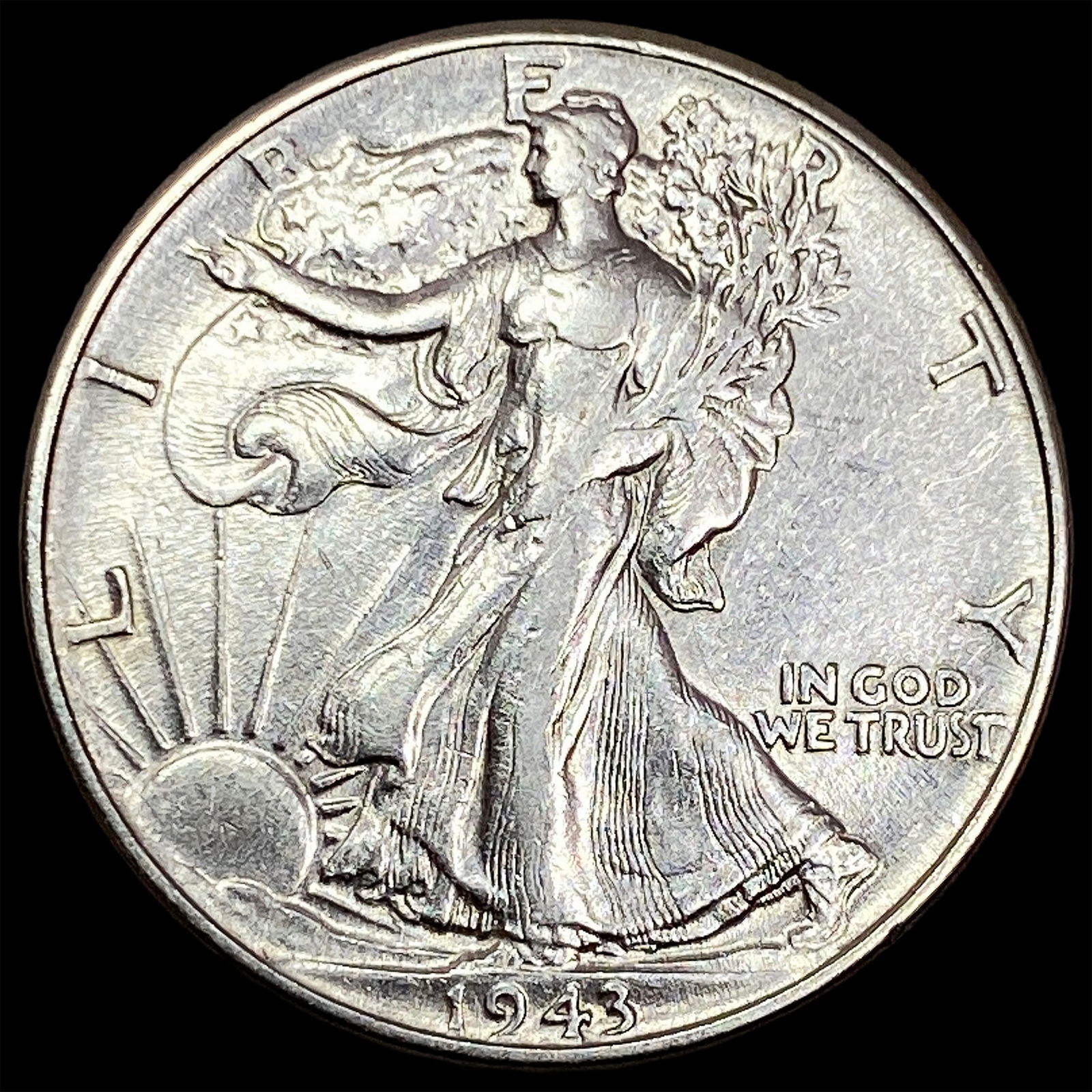 1943 Silver Half Dollar (Walking Liberty) CLOSELY UNCIRCULATED: 1943 Silver Half Dollar (Walking Liberty) CLOSELY UNCIRCULATED