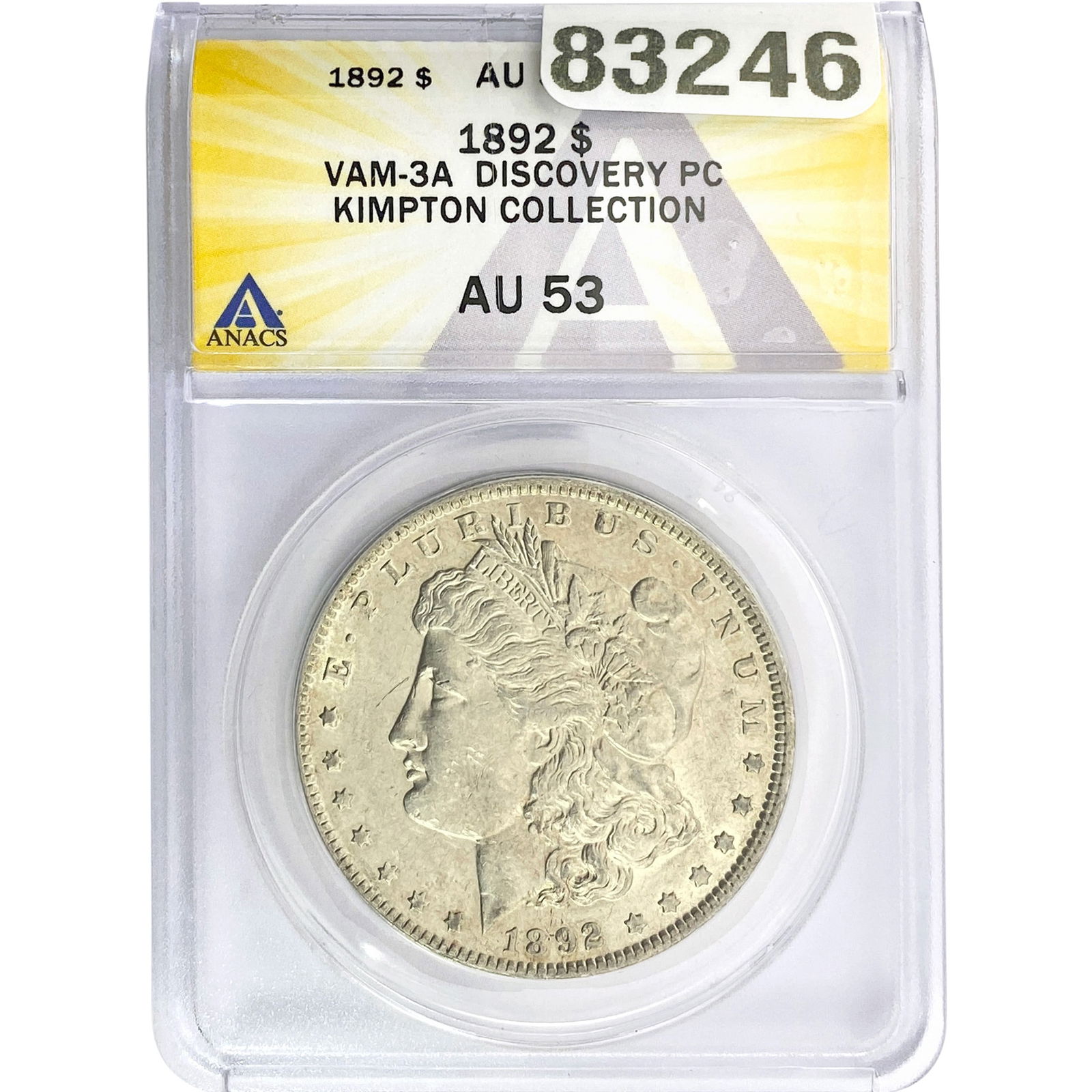 1892 Morgan Silver Dollar ANACS AU53 VAM-3A (1 of 2)