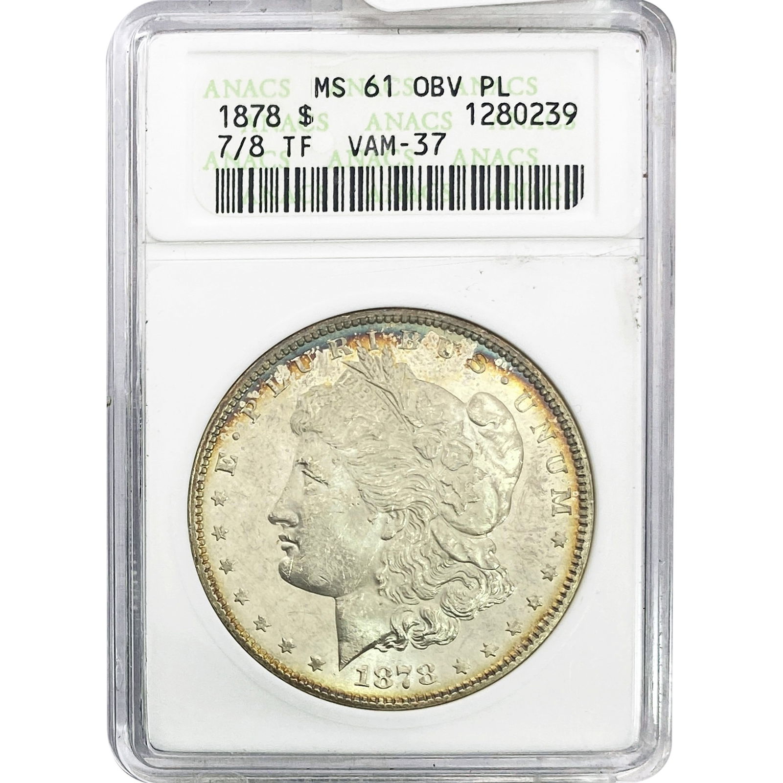 1878 7/8TF Morgan Silver Dollar ANACS MS61 VAM-37 (1 of 2)