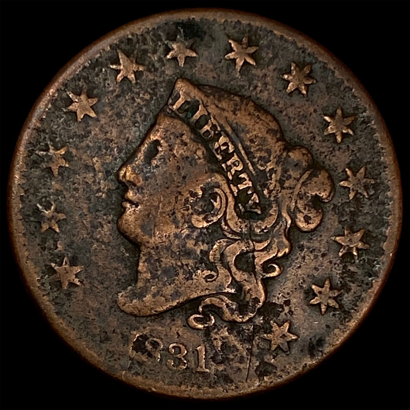 1831 Coronet Head Large Cent NICELY CIRCULATED (1 of 2)