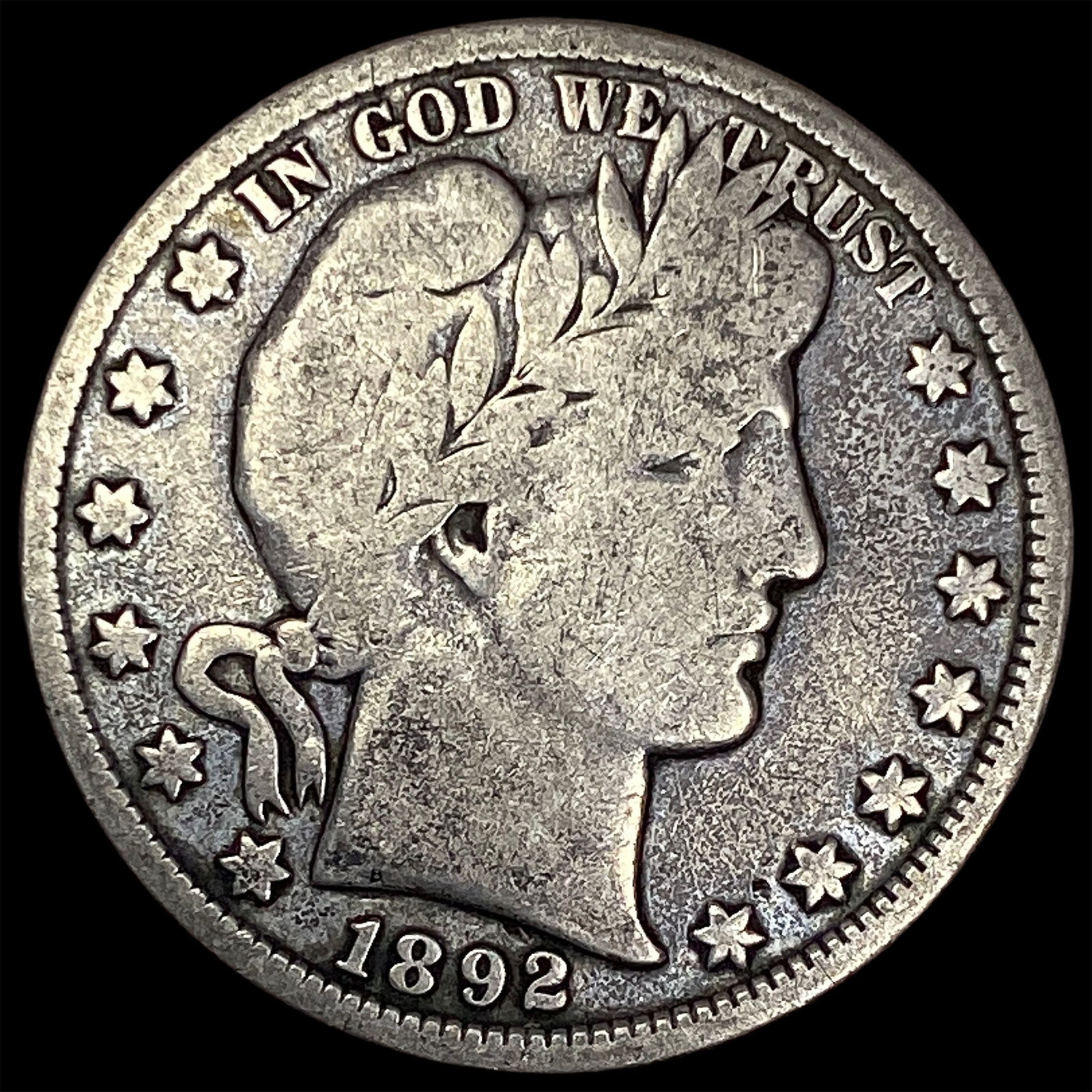 1892 Silver Half Dollar (Barber) NICELY CIRCULATED (1 of 2)