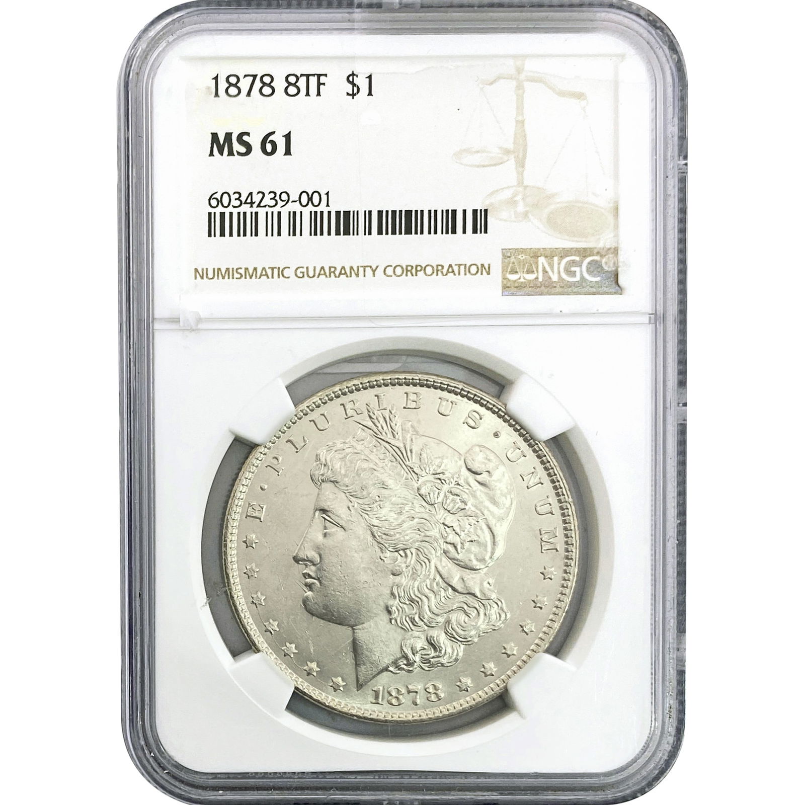 1878 8TF Morgan Silver Dollar NGC MS61 (1 of 2)